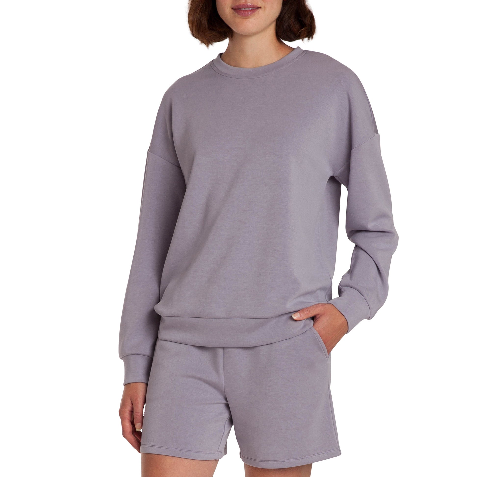 LazyPants Women’s Luxe Crewneck Sweatshirt Dropped Shoulder Silhouette