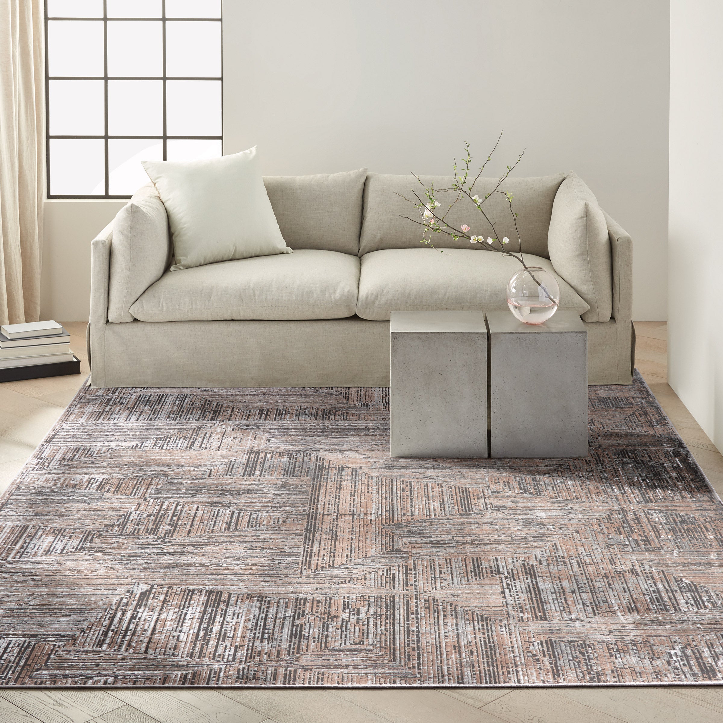 Calvin Klein Luminosity Black Ivory Area Rug, 9' x 12' | Costco