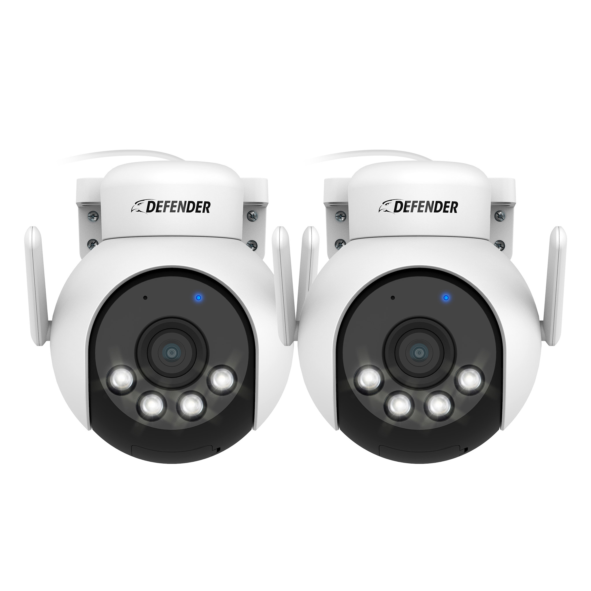 Defender AI POWERED 4K Everwatch PTZ 360 Degree Wi-Fi Outdoor Plug-in Power Security Camera, 2-pack