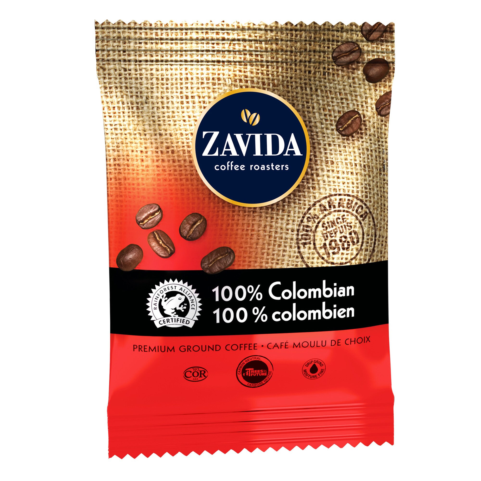 Zavida 100% Colombian Ground Coffee, 64 × 2 oz