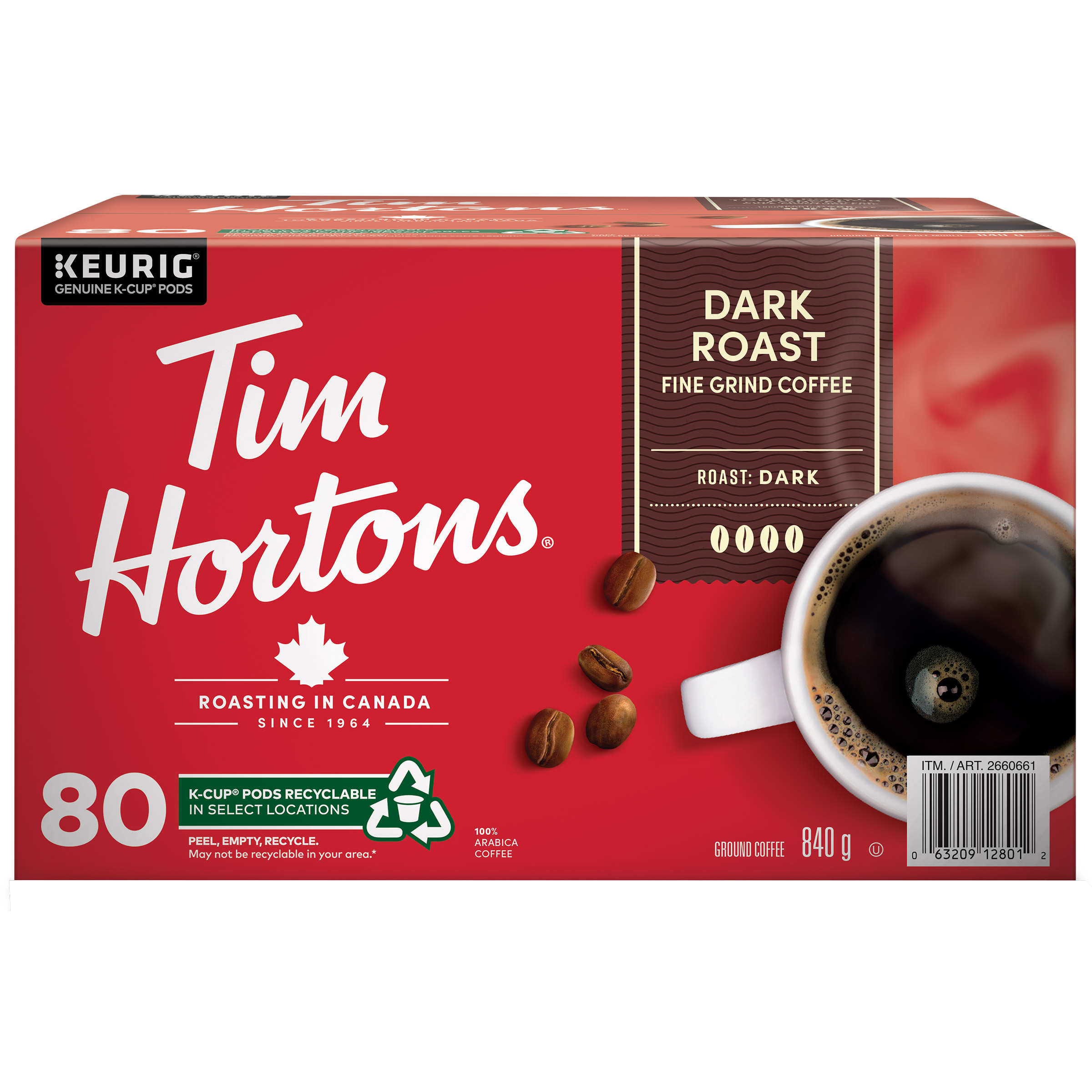 Tim Hortons Dark Roast Single-serve K-Cup Pods, 80-count