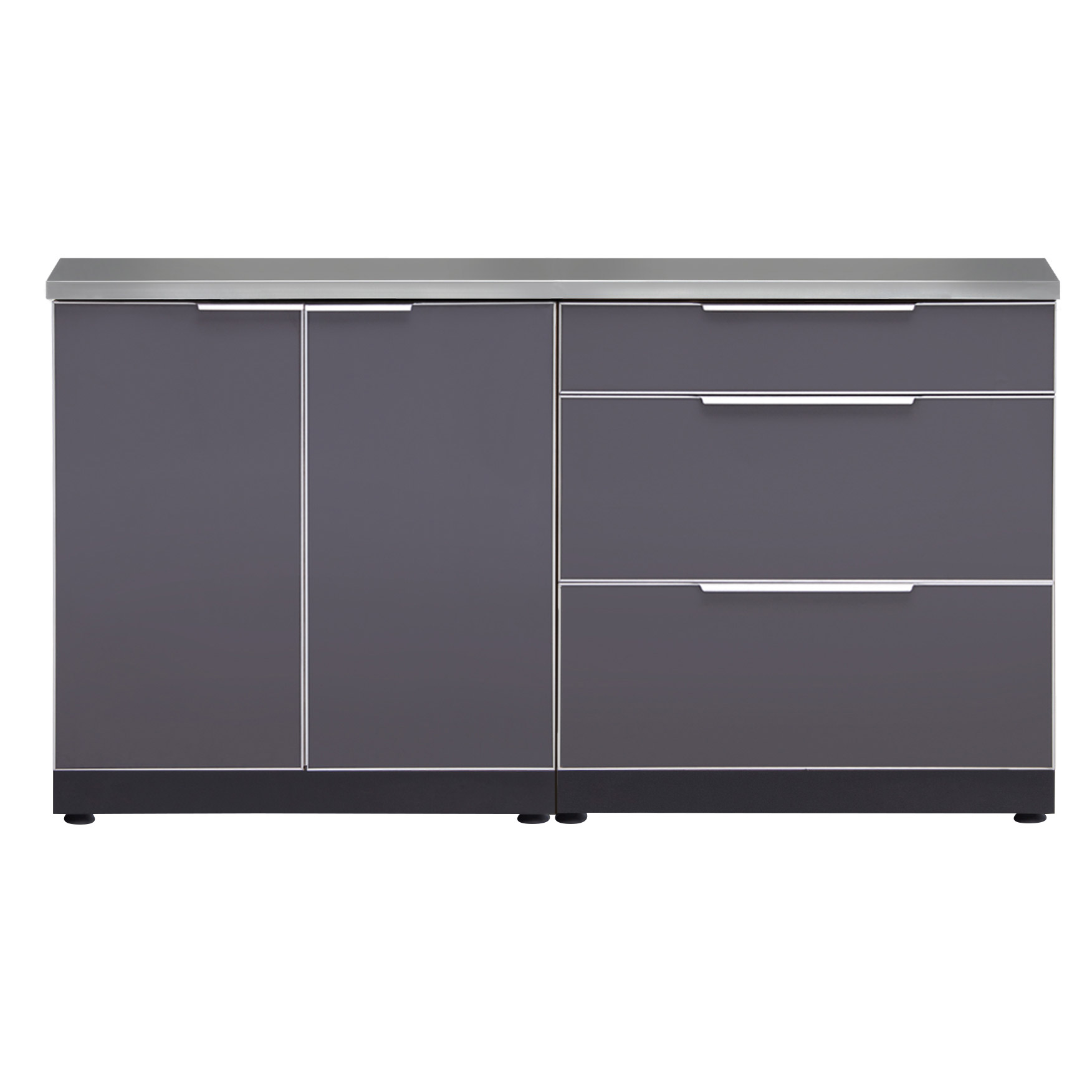 NewAge Products 3-piece Outdoor Kitchen Aluminum Grey Glass