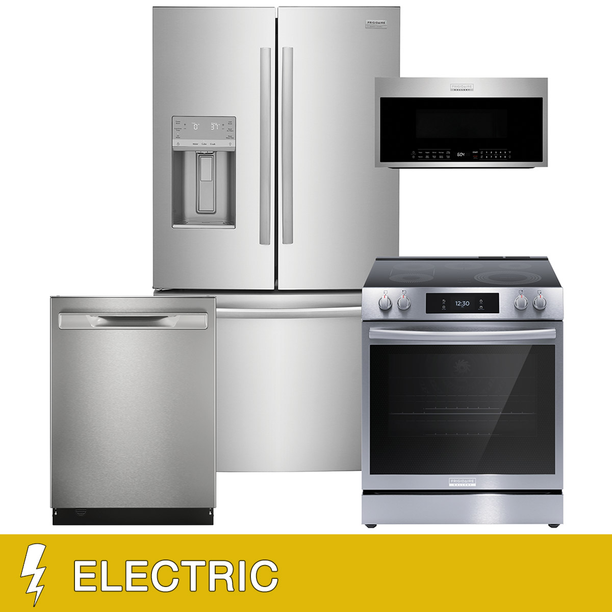 Frigidaire Gallery 4-piece ELECTRIC Kitchen Package with 22.6 cu. ft. Counter-Depth Refrigerator