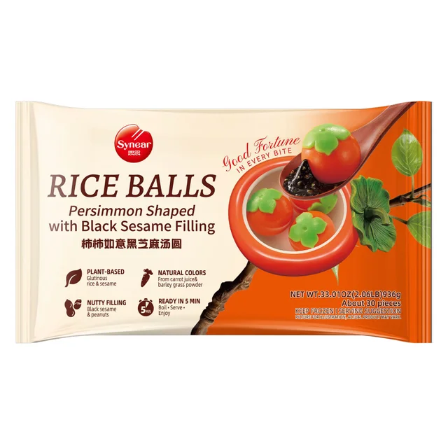SYNEAR PERSIMMON SHAPE RICE BALL W/BLK SESAME 33.3 OZ