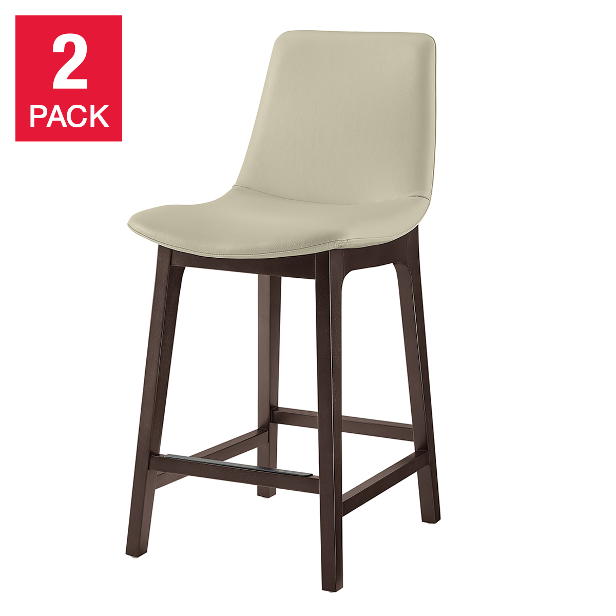 Aiden & Ivy Top-grain Leather Counter Stool, 2-pack