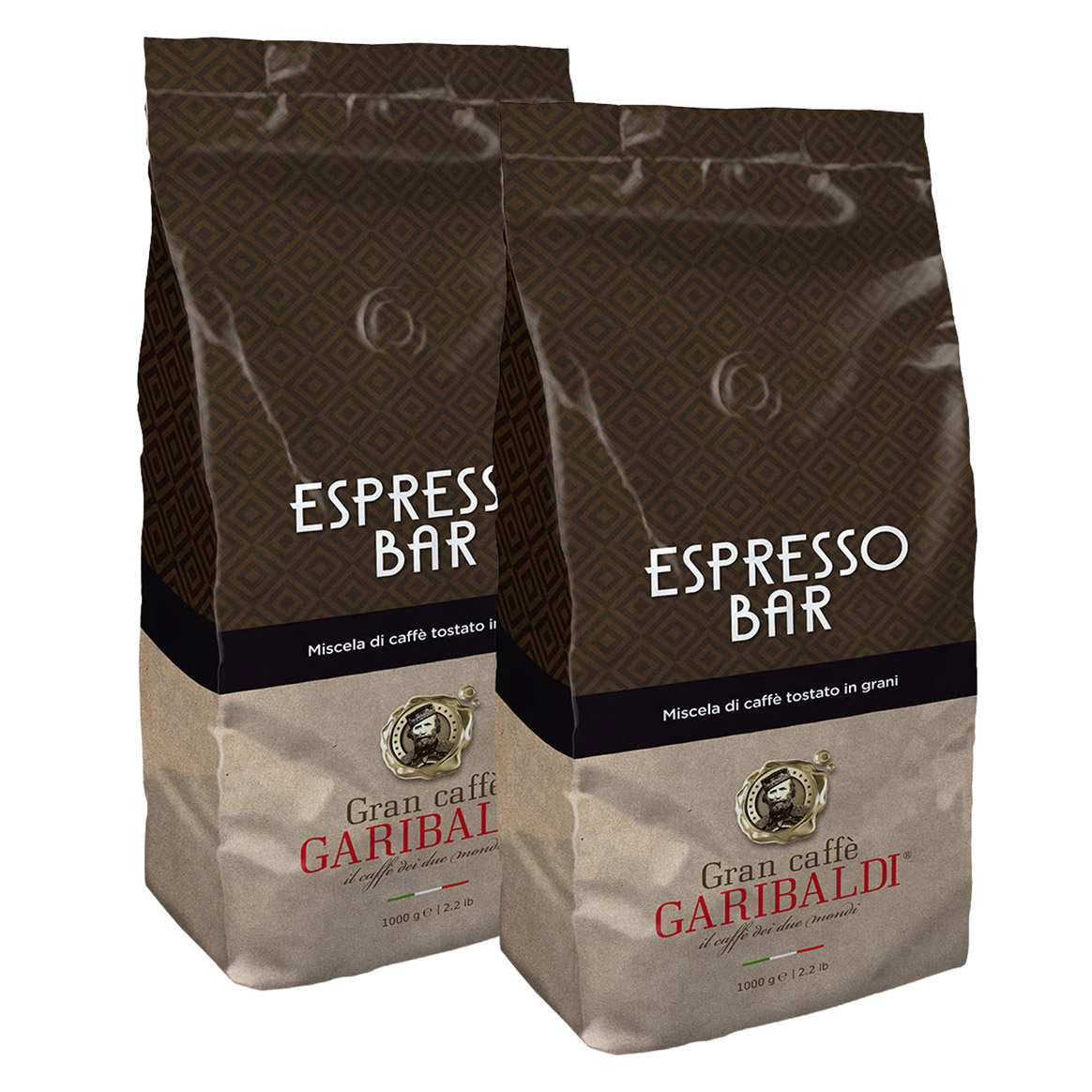 Gran Caffè Garibaldi Espresso Bar Whole Coffee Beans, 2 x 1 Kg 