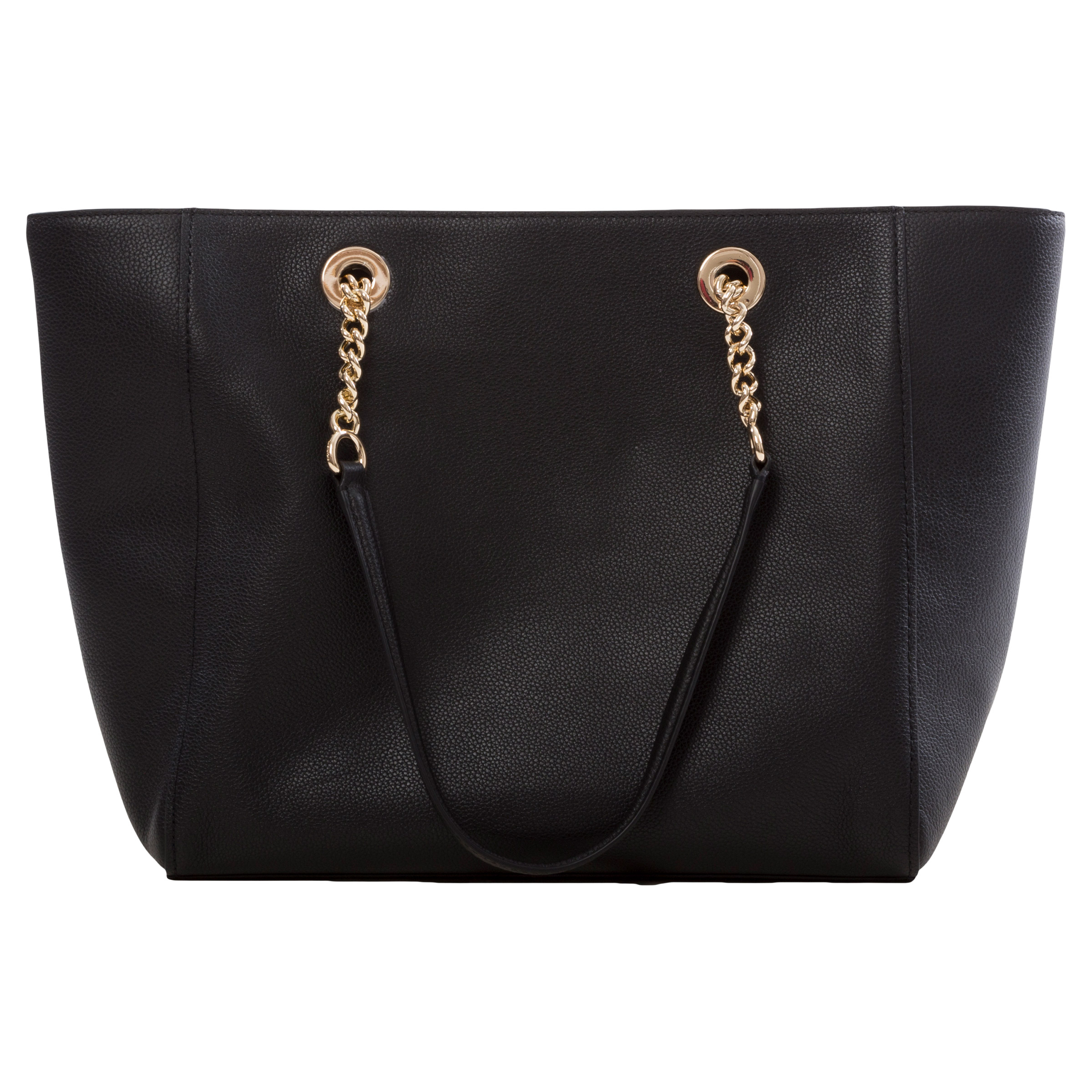 Coach Pebbled Turnlock Chain Tote, Black | Costco