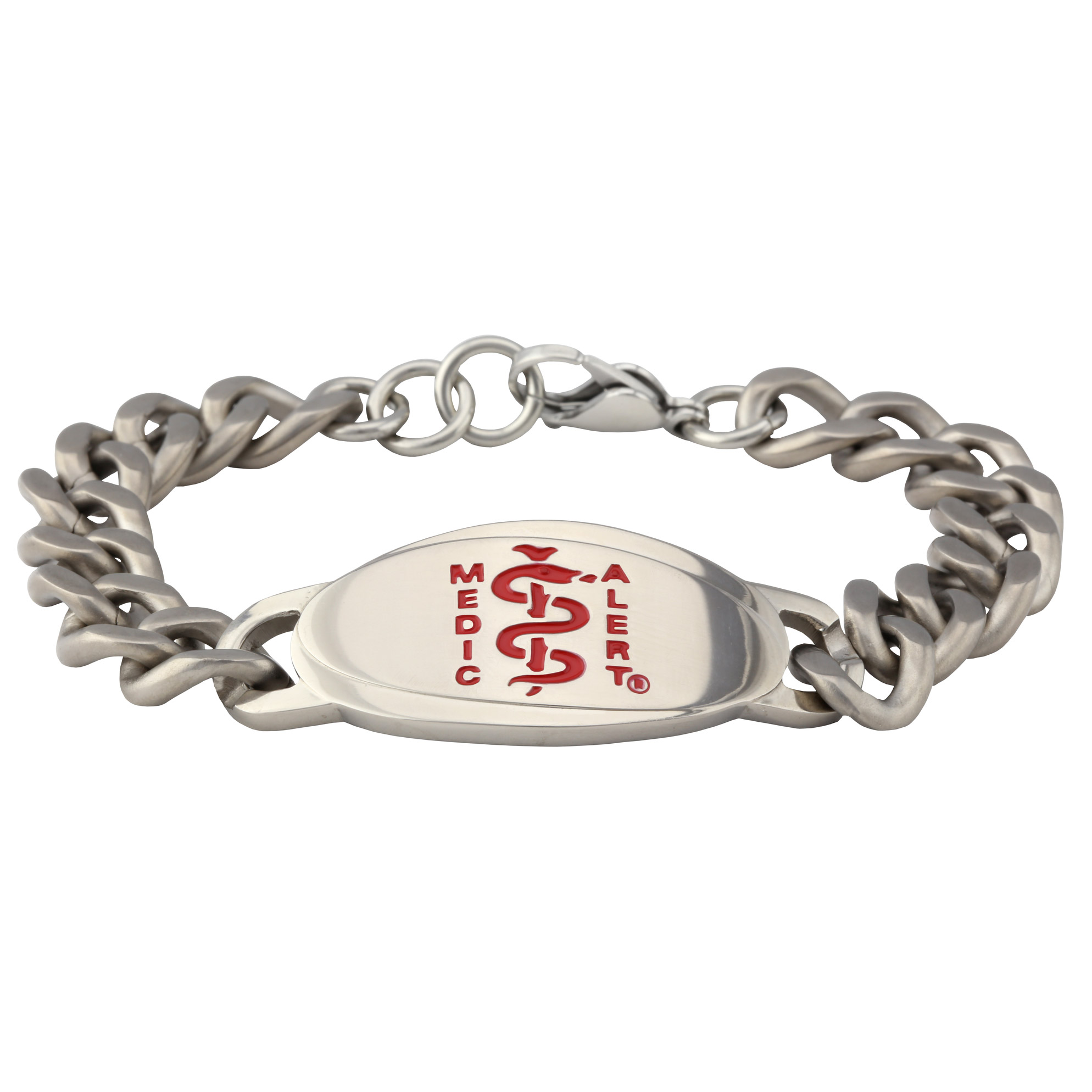 MedicAlert Red Titanium with Large Emblem Bracelet 