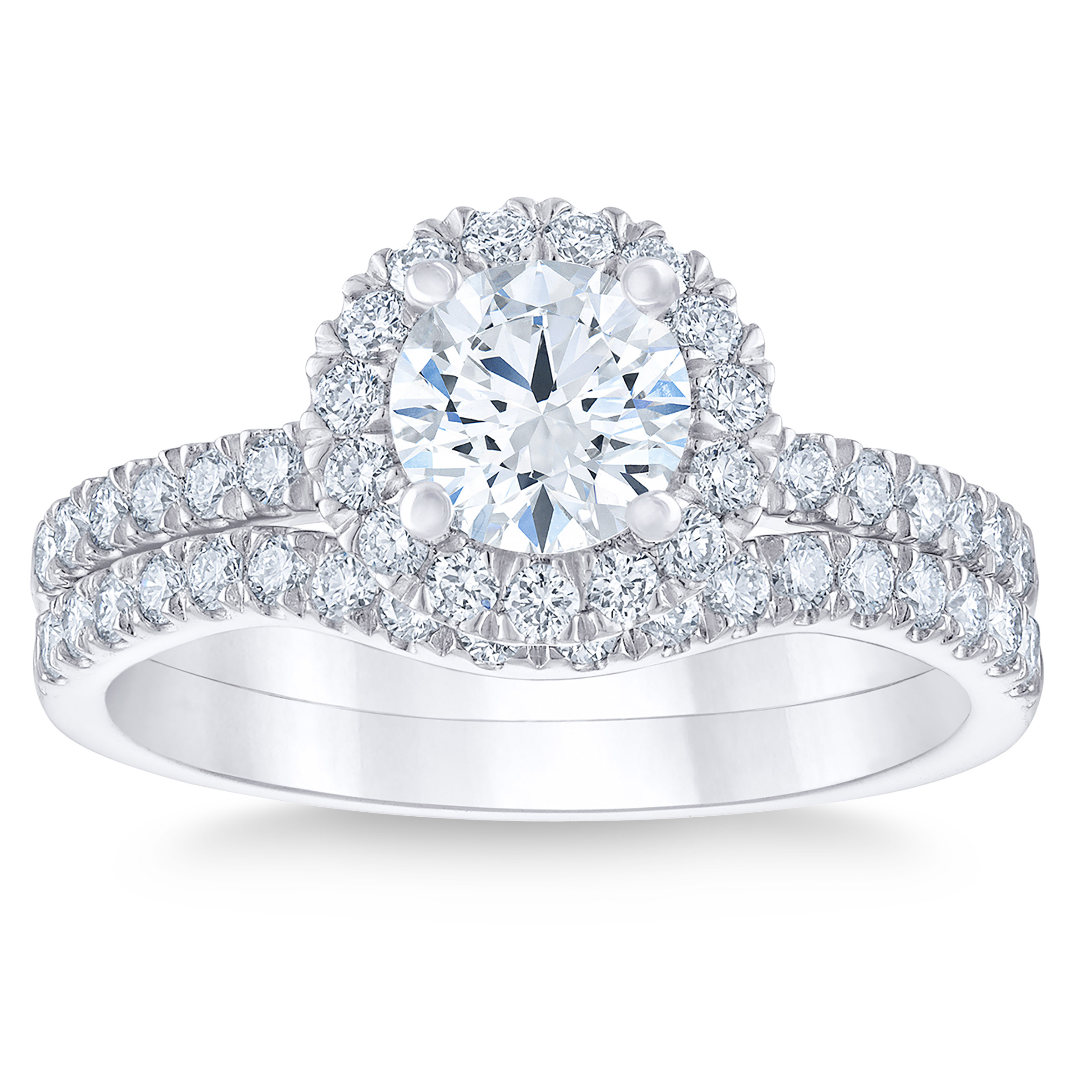 Round Brilliant Diamond Wedding Set (1.37 ctw)