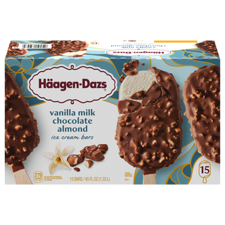 Haagen Dazs Vanilla Milk Chocolate Almond Ice Cream Bars, 3 fl oz, 15-count