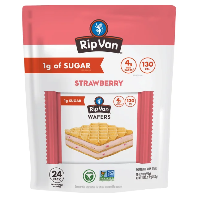 RIP VAN STRAWBERRY WAFERS 24CT 1.17LBS