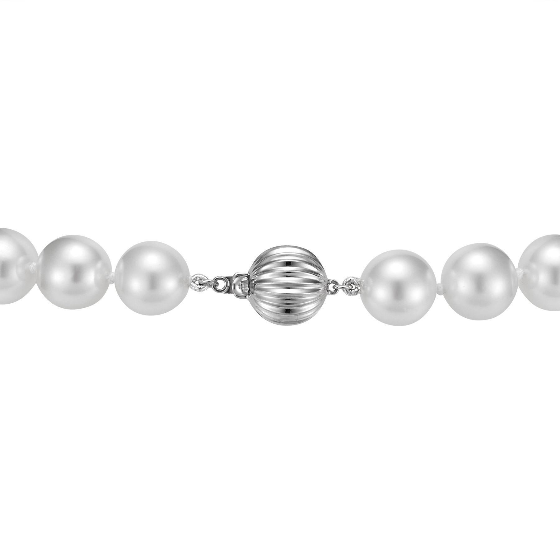 South Sea Cultured 11-13.9mm Pearl Strand With 18kt White Gold