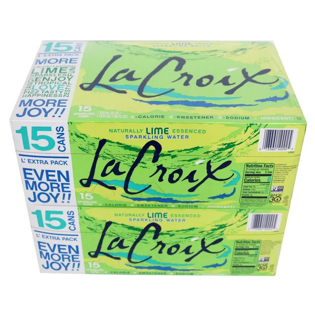 La Croix 100% Natural Lime Flavored Sparkling Water, 12 oz, 30-count