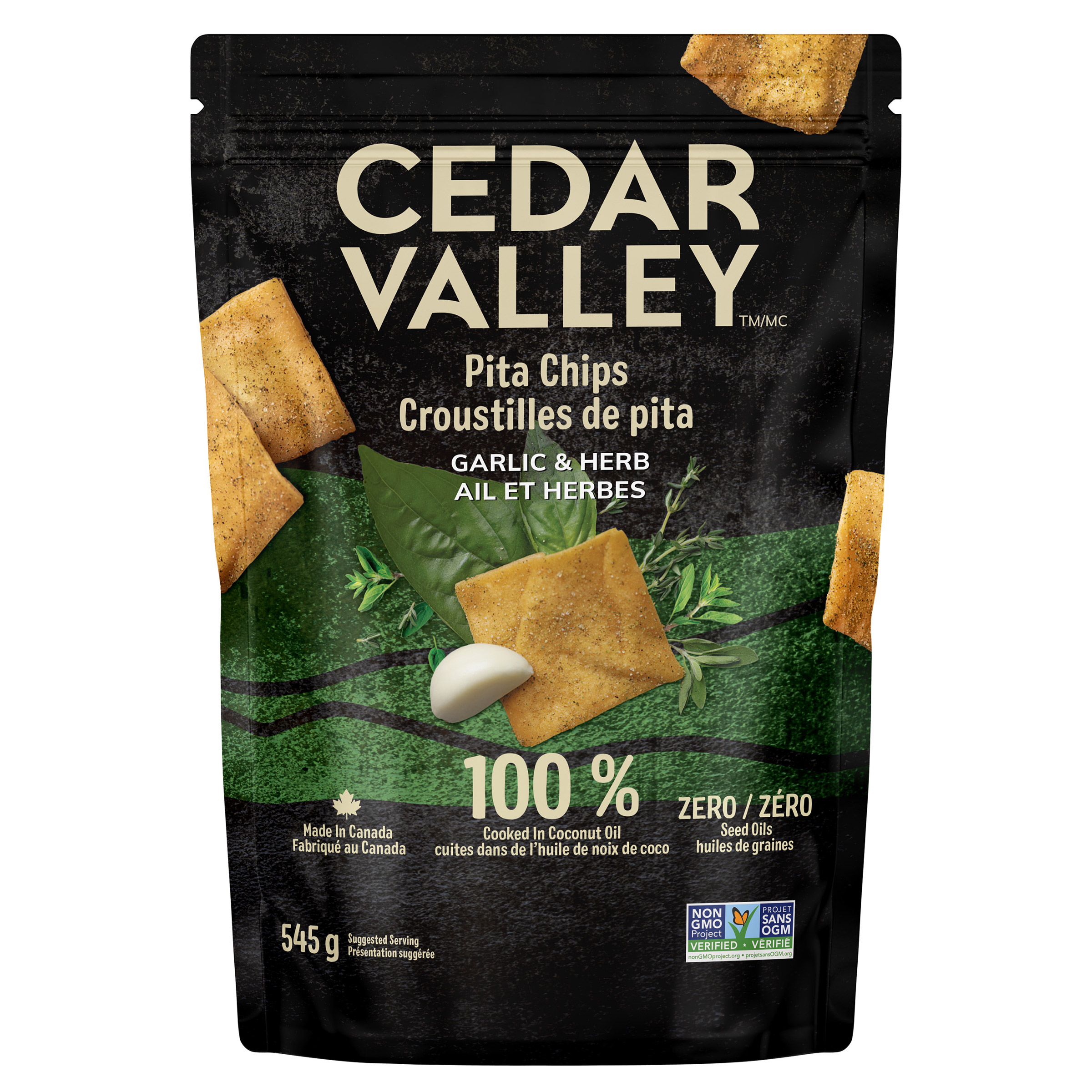Cedar Valley Garlic & Herb Pita Chips, 545 g
