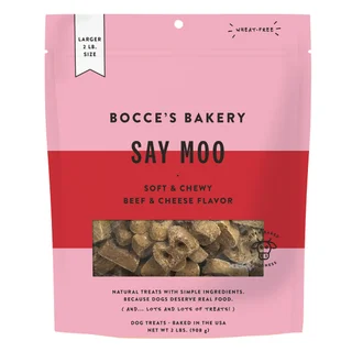 BOCCE'S BAKERY SAY MOO DOG TREATS BEEF & CHEDDAR 32 OZ