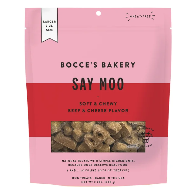 BOCCE'S BAKERY SAY MOO DOG TREATS 32 OUNCES