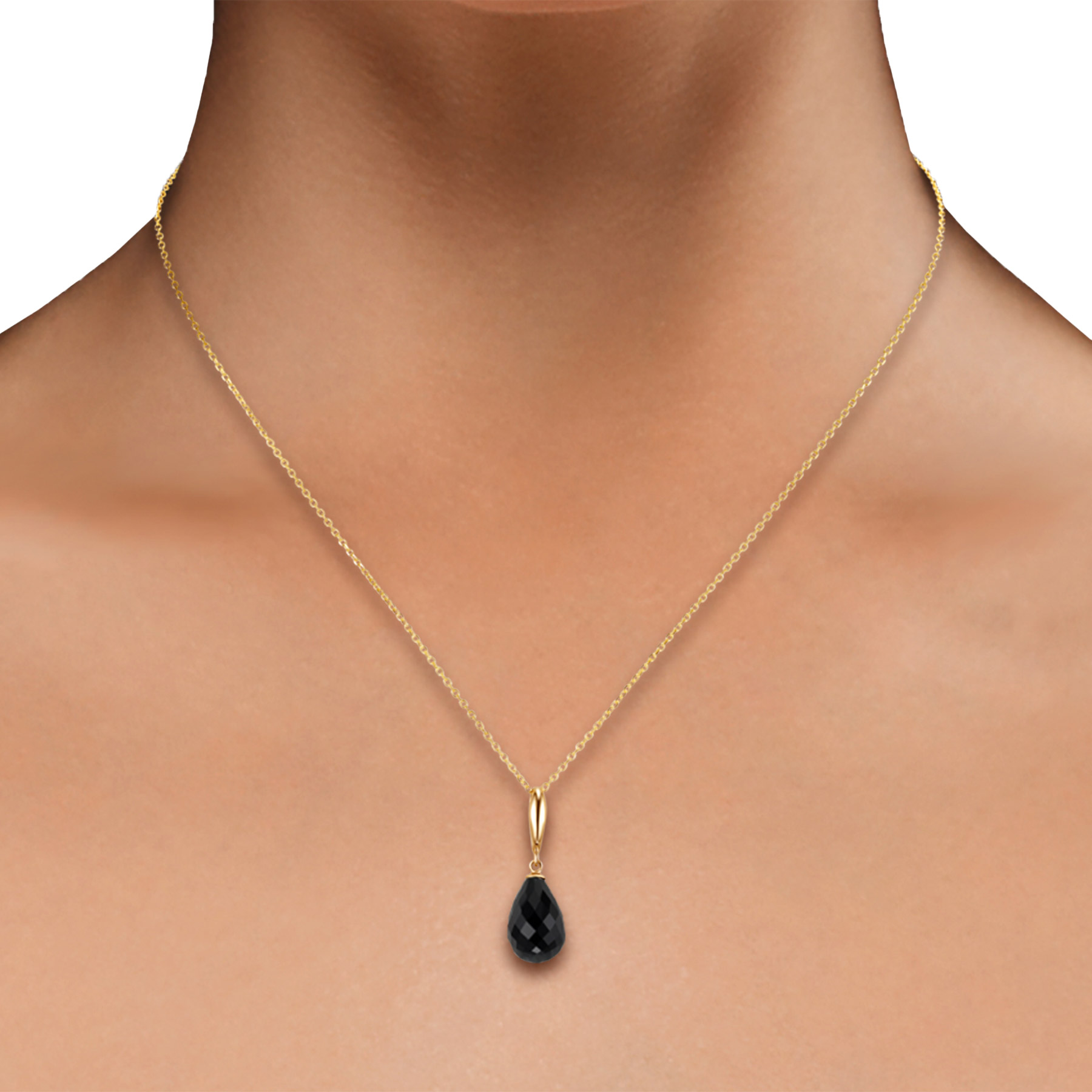Teardrop Black Onyx Pendant in Yellow Gold | Costco