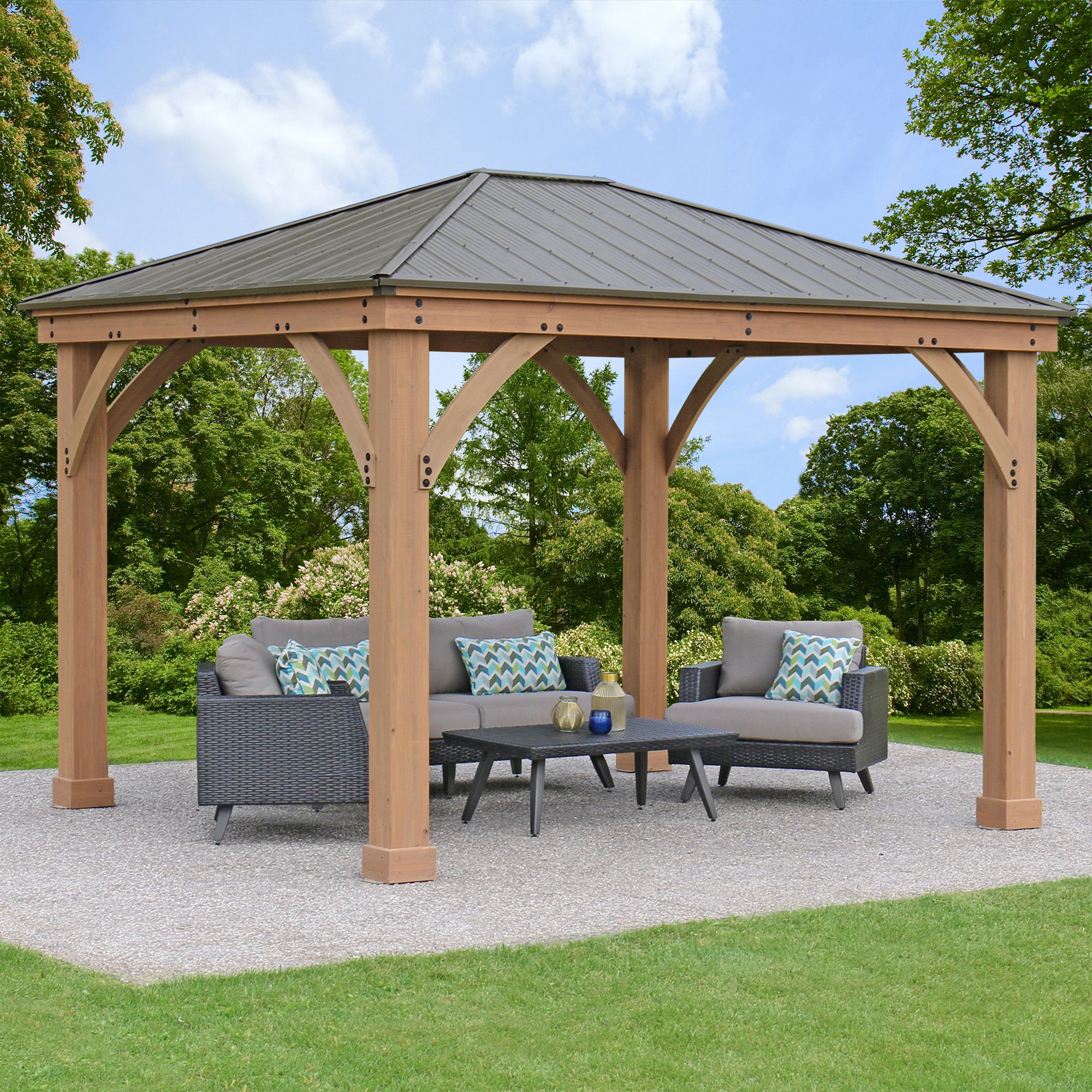 Yardistry 12' x 10' Gazebo with Aluminum Roof