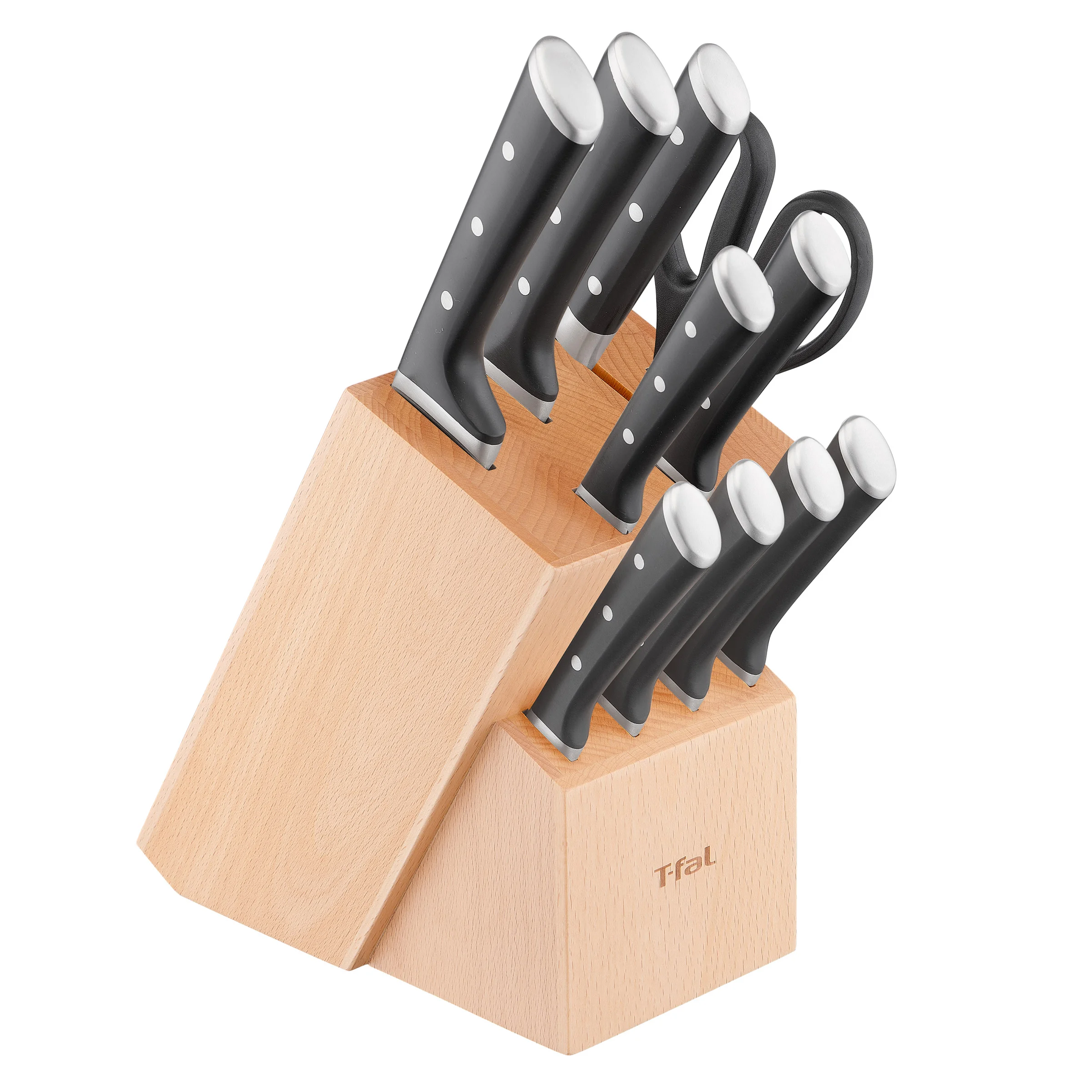 T-fal Ice Force Stainless Steel Knife Block Set, 11-piece | Costco