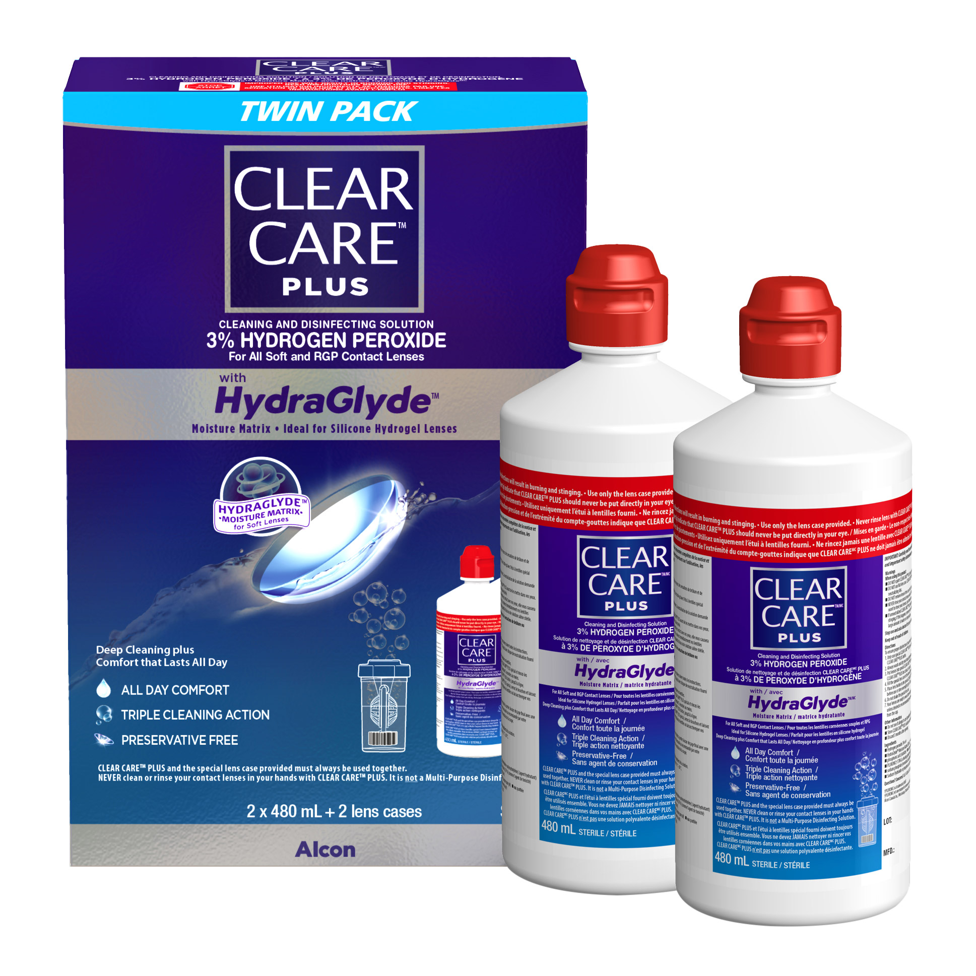 Clear Care Plus with HydraGlyde - 2 x 480 mL