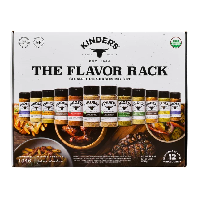 Kinders Organic The Flavor Rack Seasoning Set, 12-count, 38.8 oz