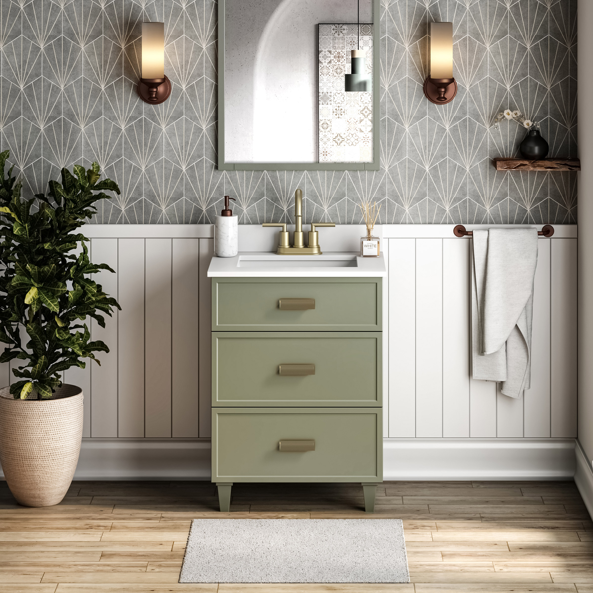 MagickWoods Evanston Evergreen Fog Bathroom Vanity