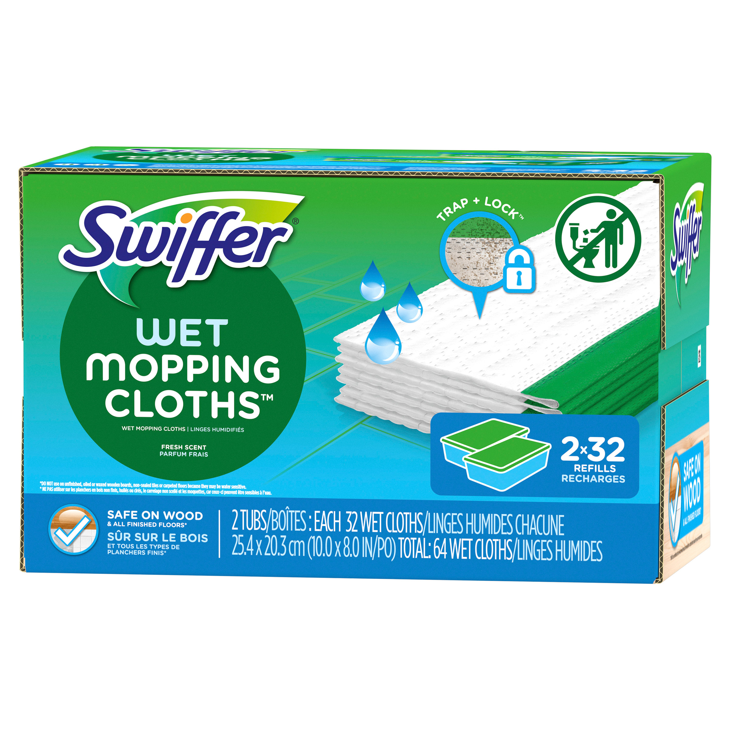 Swiffer Sweeper Wet Linges humides, Paquet de 64