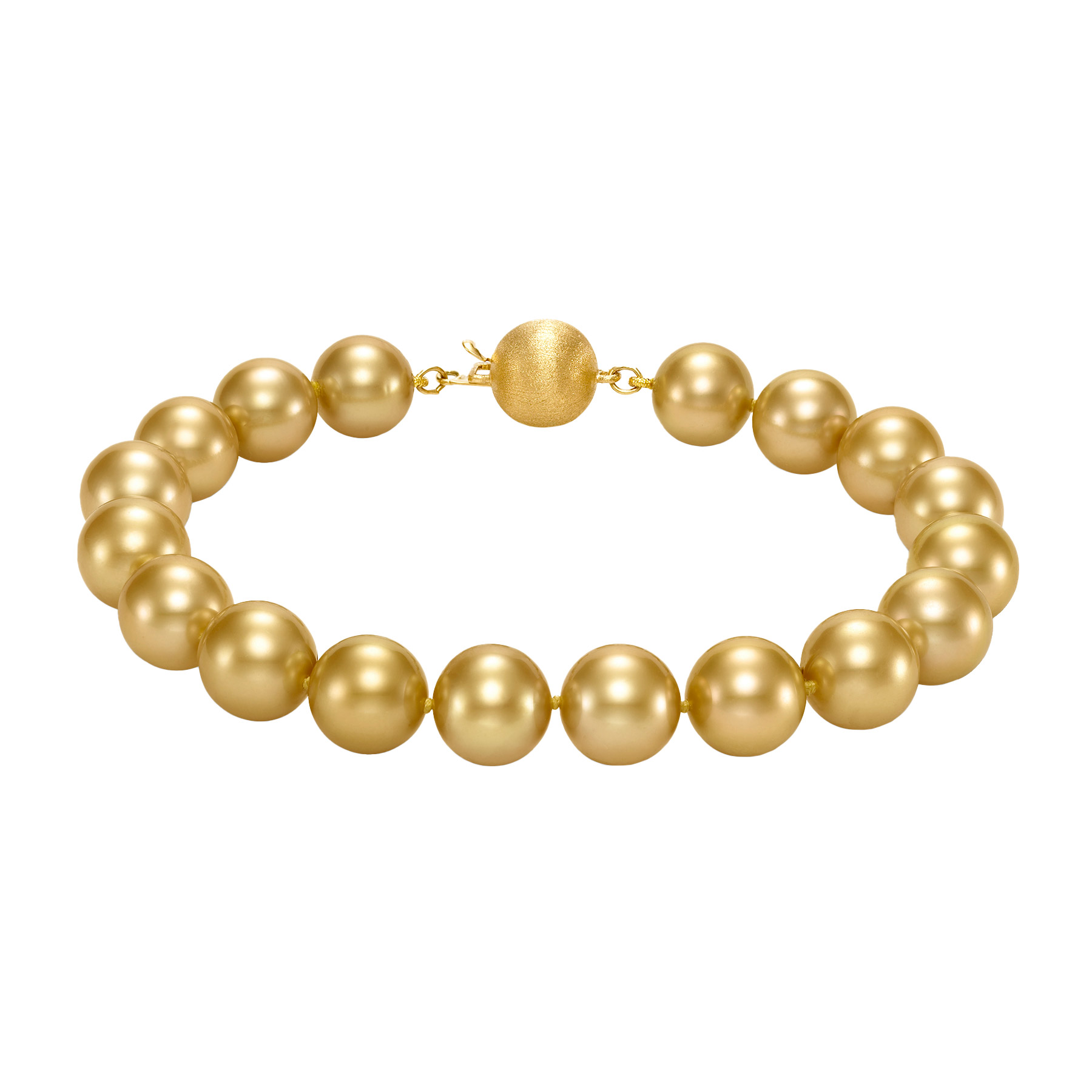 Golden South Sea Cultured 9-10mm Pearl Bracelet With 18kt Yellow