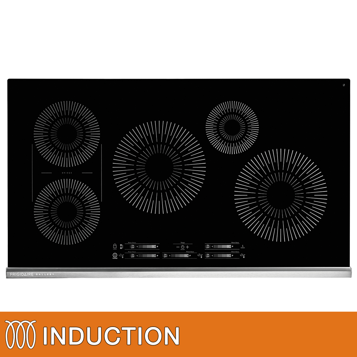 Frigidaire Gallery 36 in Black Induction 5 Element Cooktop with Auto Pot Detection