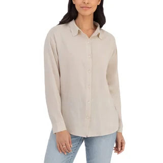 BLANKNYC WOMEN'S LINEN BLEND BUTTON UP SHIRT