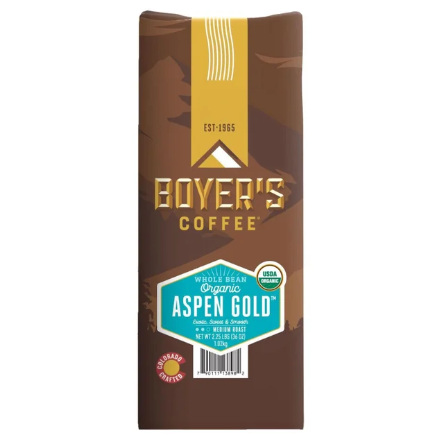 BOYER'S ORG ASPEN GOLD WHOLE BEAN COFFEE 2.25LB