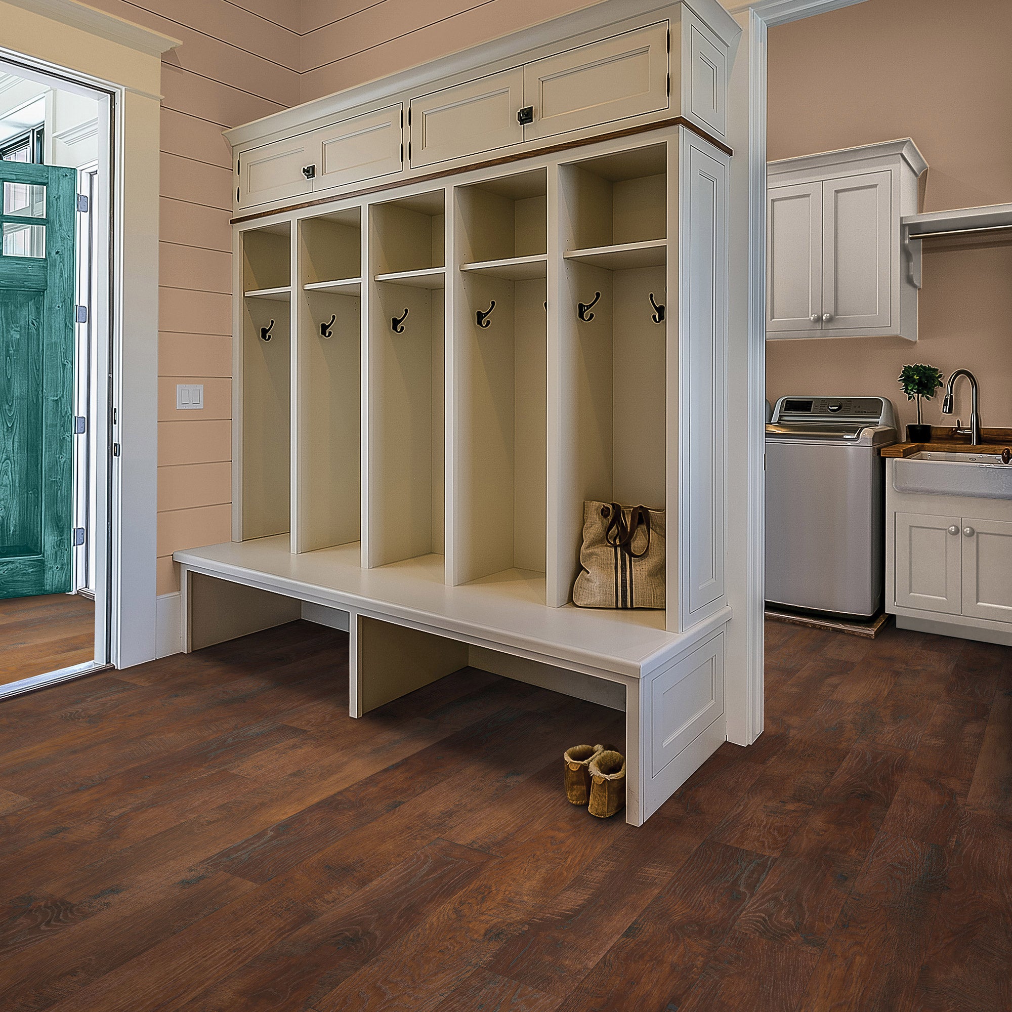 Mohawk Home 12MM Thick 6.1in X 47.2in AC4 Waterproof Surface Laminate Wood Plank Flooring (18.14 sq ft/ctn)