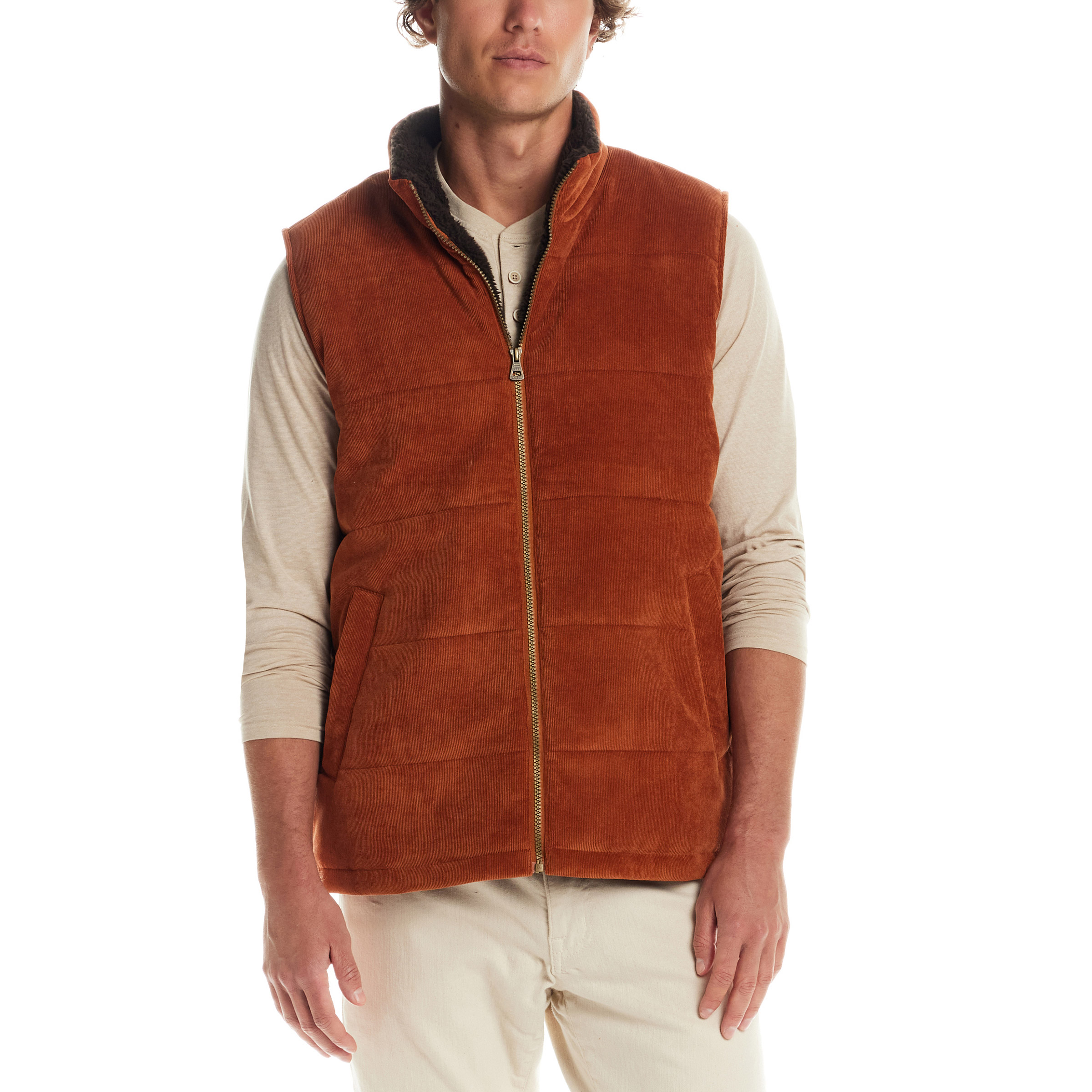 Weatherproof Vintage Men’s Sherpa Lined Cord Vest