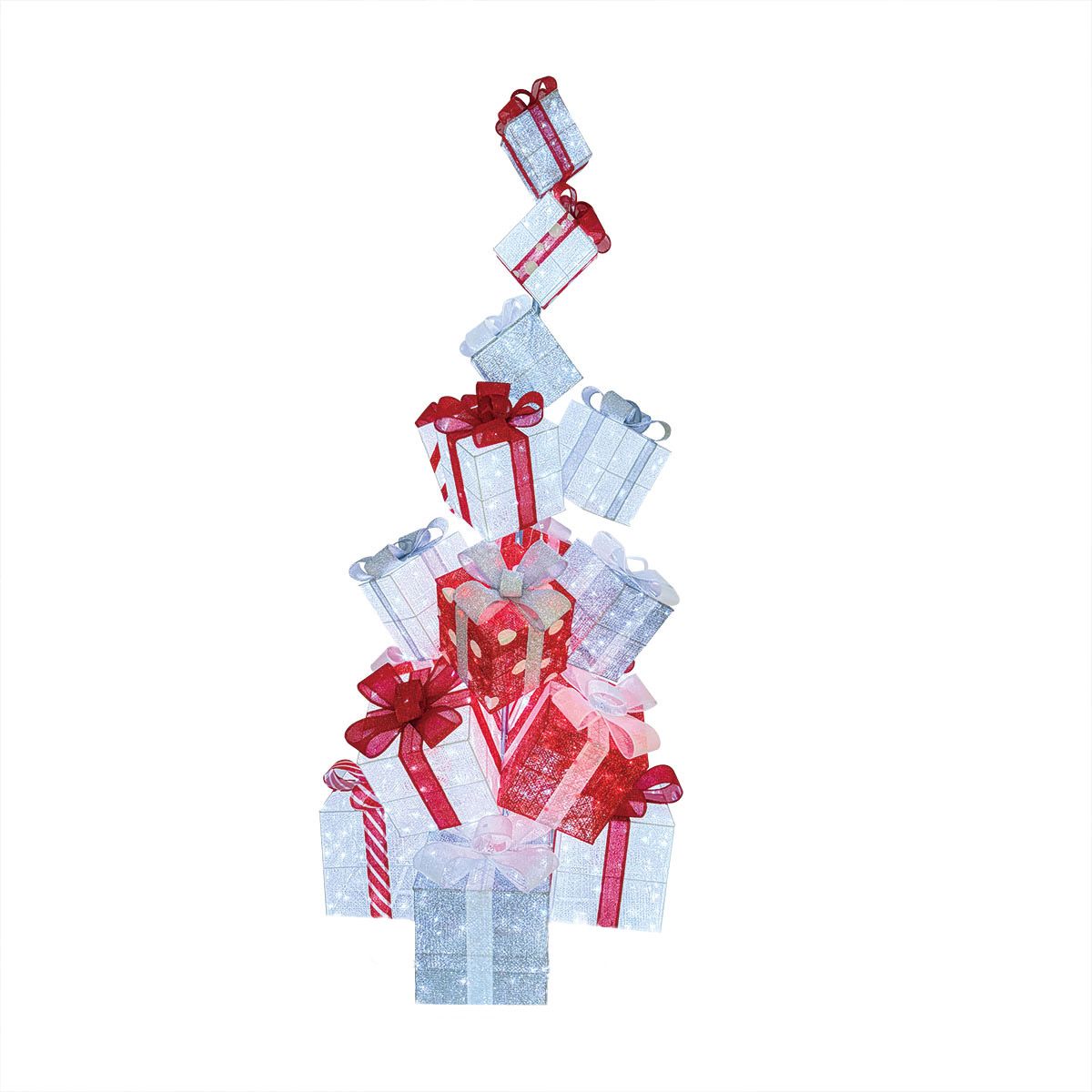 3.35m (11ft) Stacked Gift Box Tree with Twinkle Lights | Costco