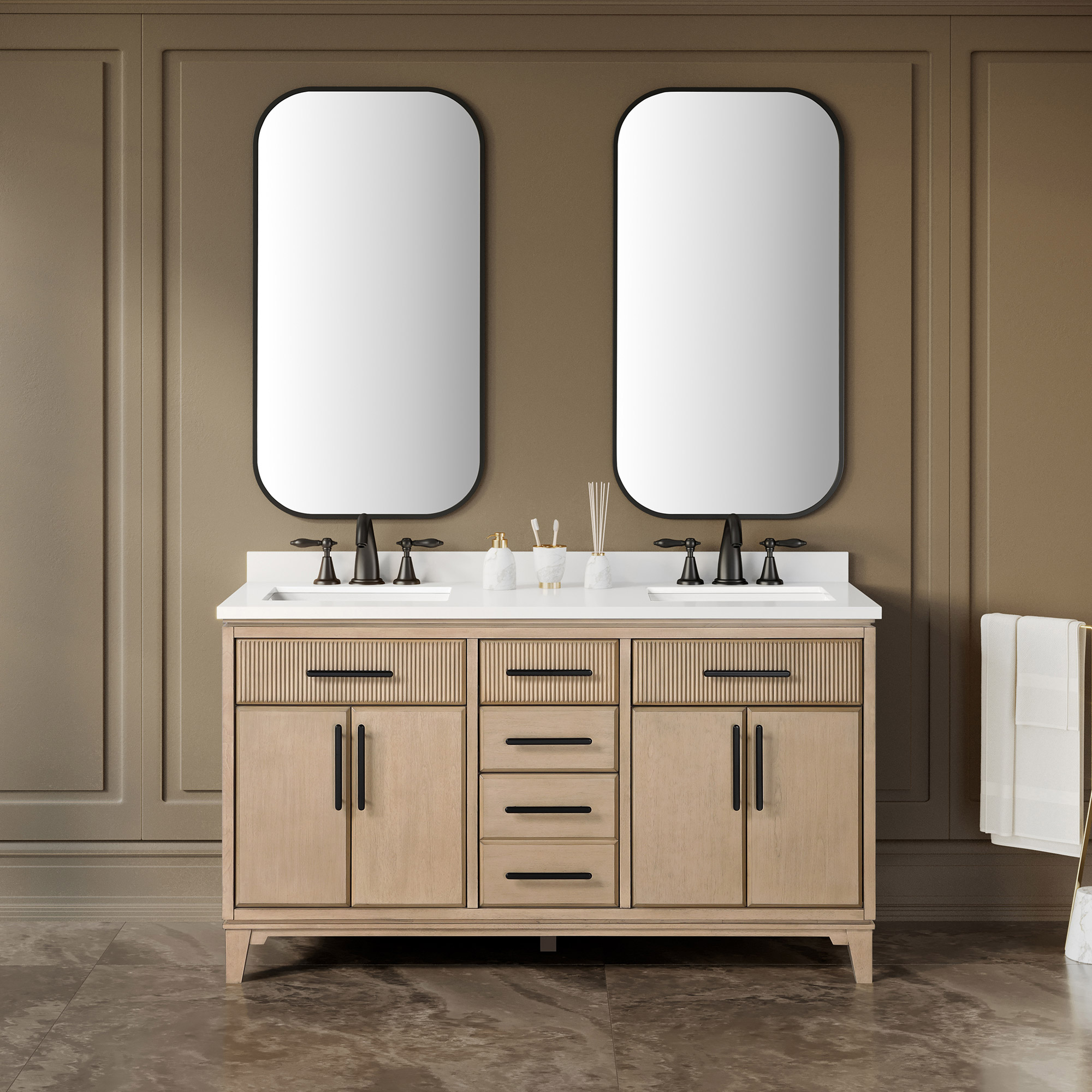 Loxley Rowe Marbella Vanity in Sahara Birch with Quartz Top