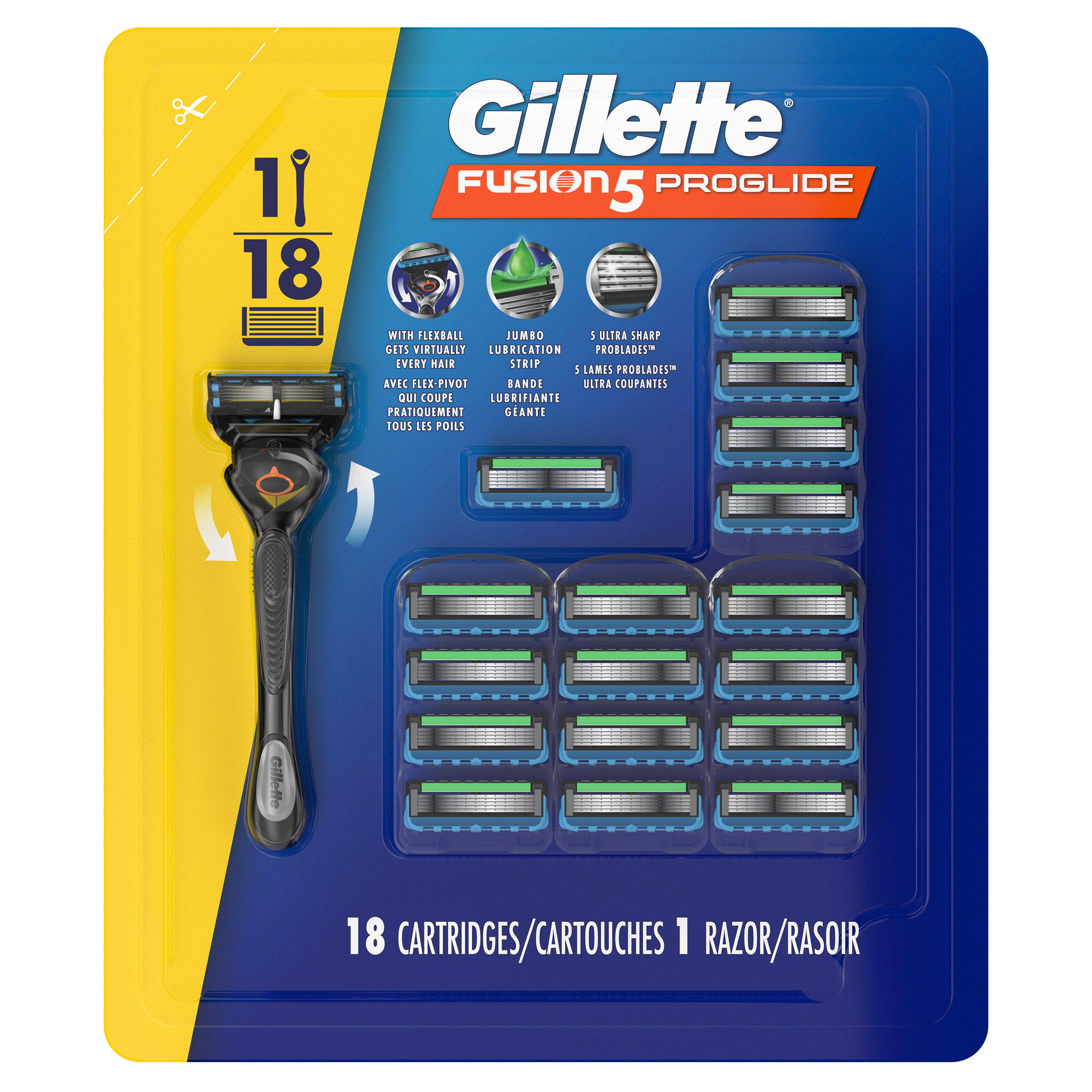 Gillette Fusion5 Proglide Razor + 18 Cartridges
