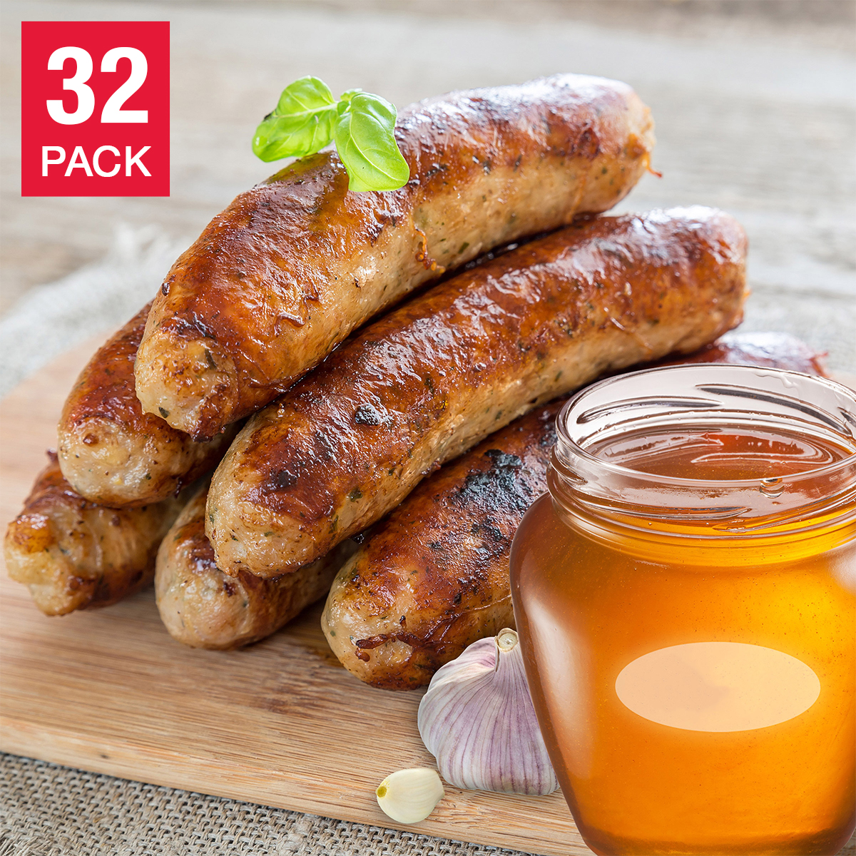Northfork Meats Pure Wild Boar Sausages with Wild Honey and Garlic 75 g (2.6 oz) x 32 count