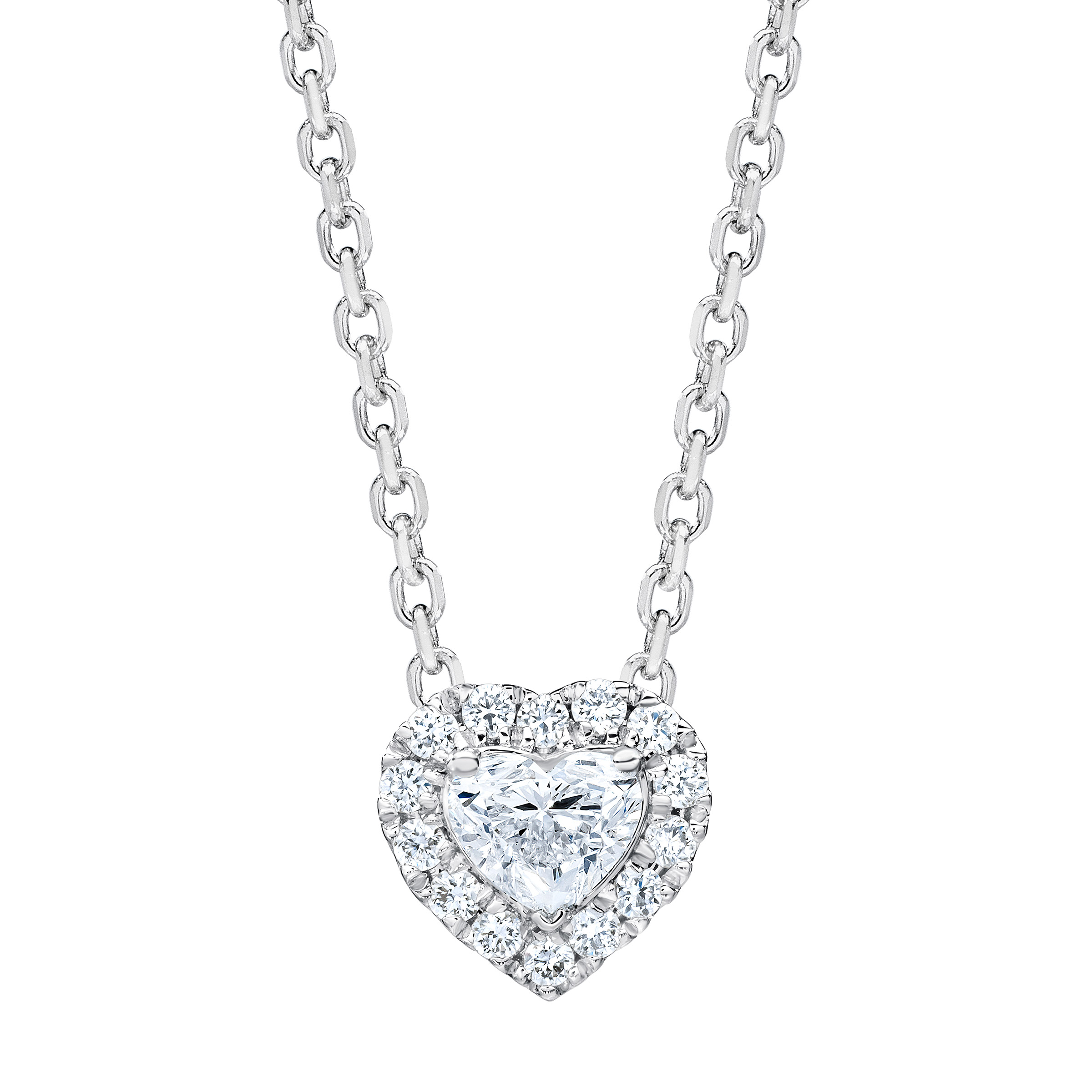 Heart Shaped and Round Brilliant Diamond Pendant (0.25 ctw)