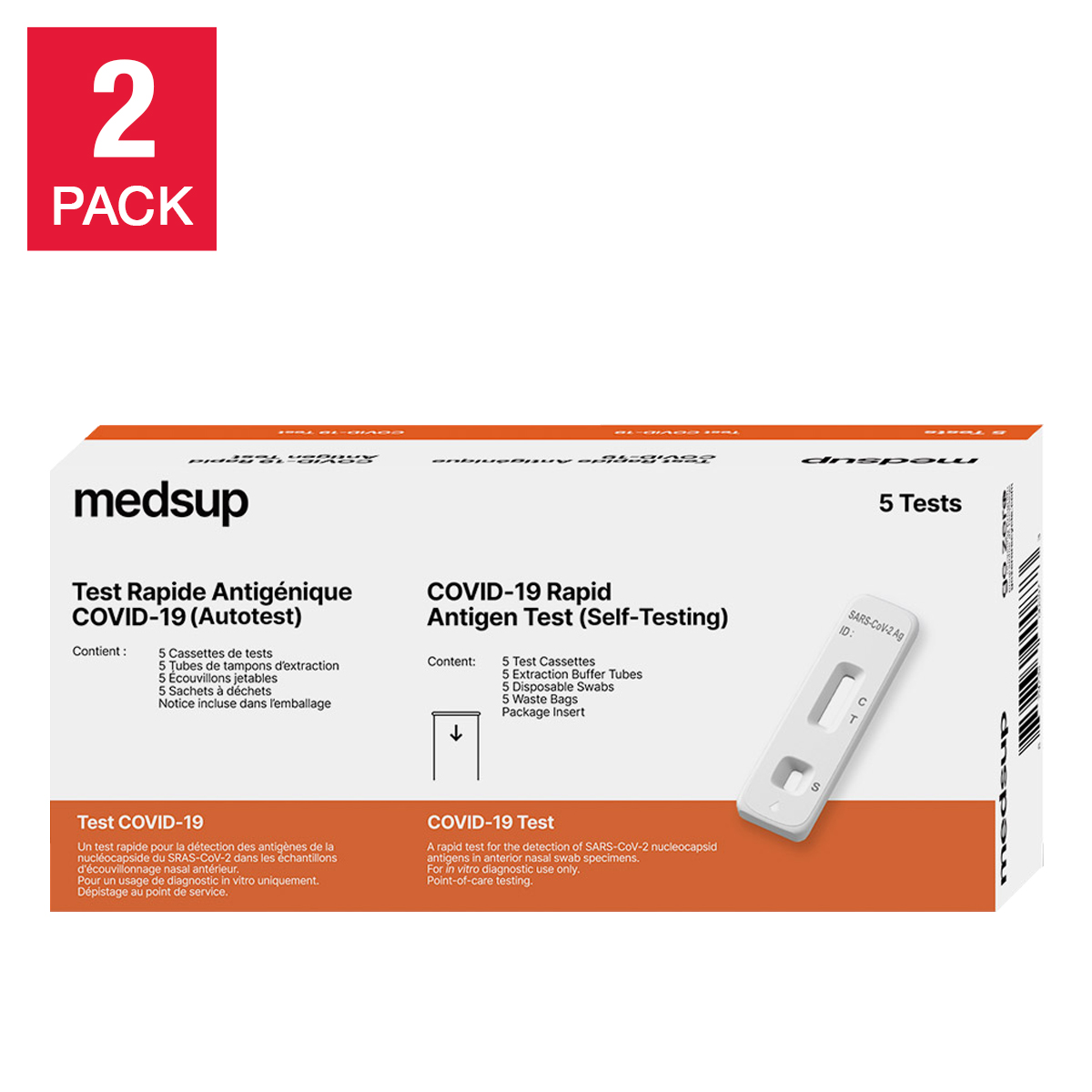 Medsup COVID-19 Rapid Antigen Test (Self-Testing), 2 x 5 Tests