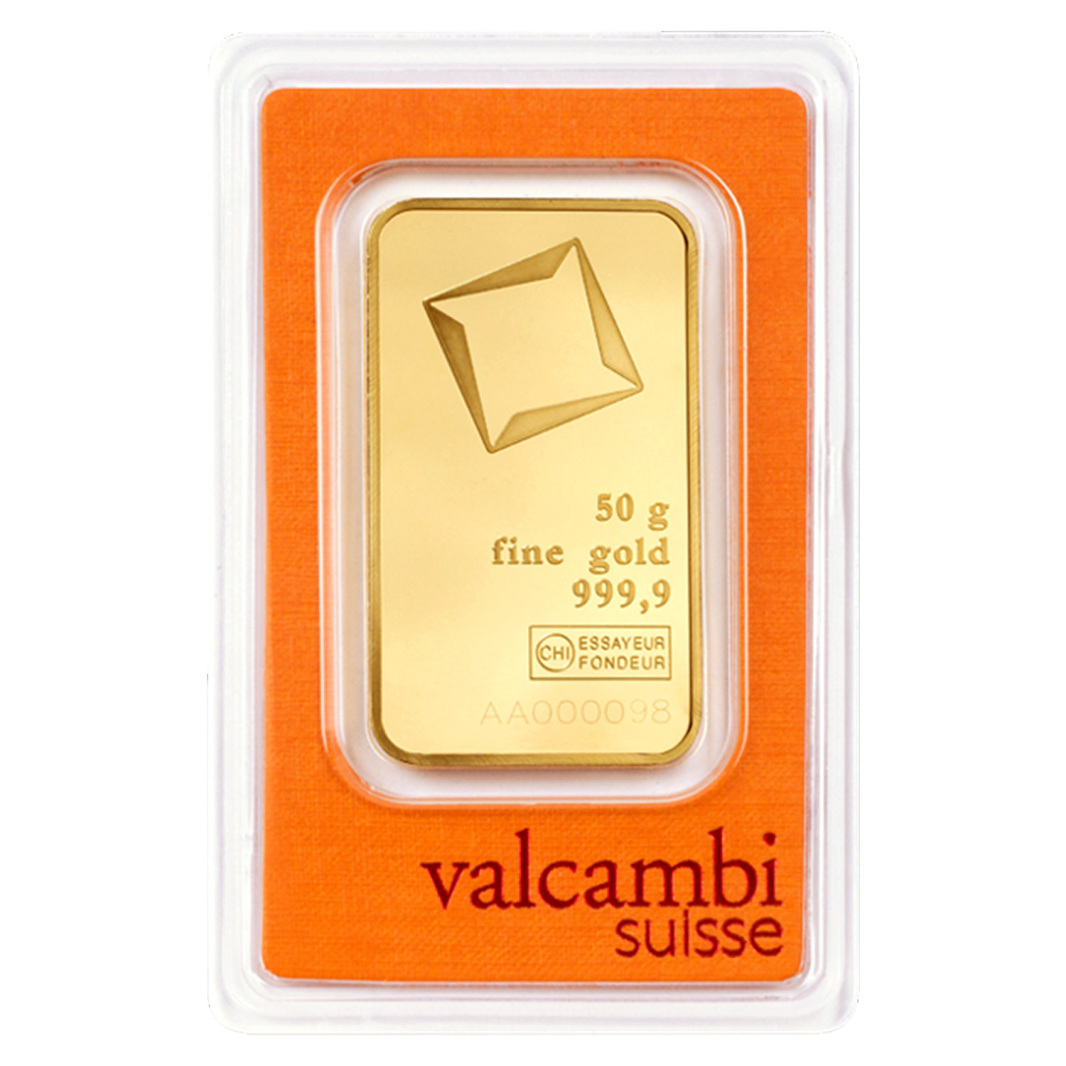 50 gram Gold Valcambi Bar (New in Assay)