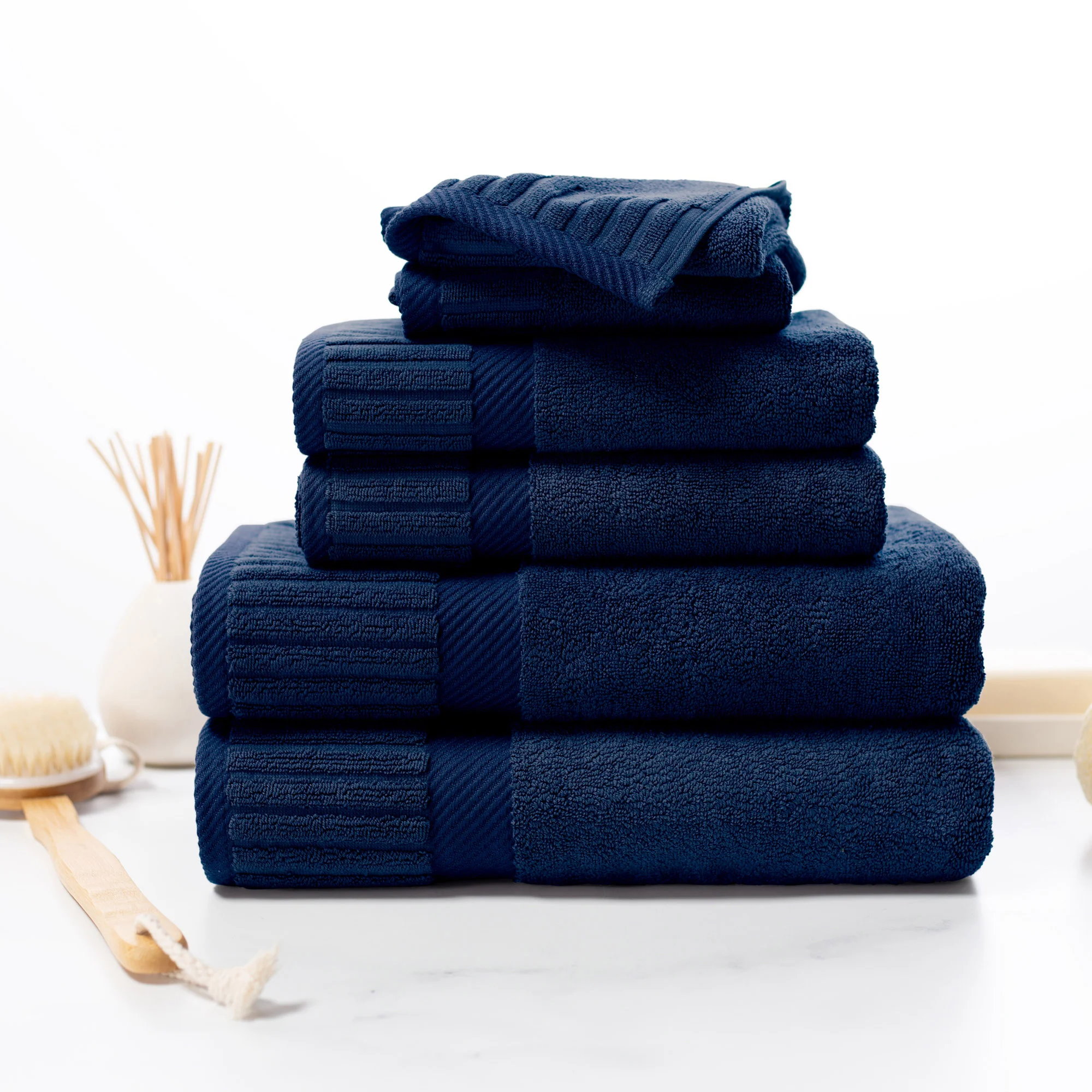 Turkish Towels Optimum Towel Sets: Copper & Blue
