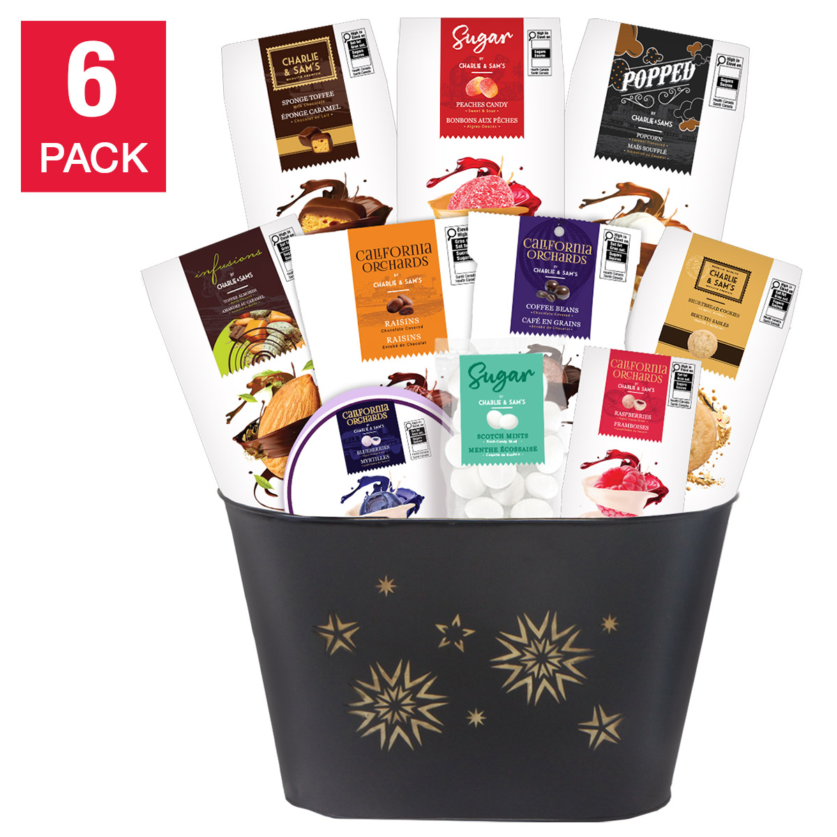 Charlie & Sam’s Iconic Indulgence Gift Basket, 6-pack