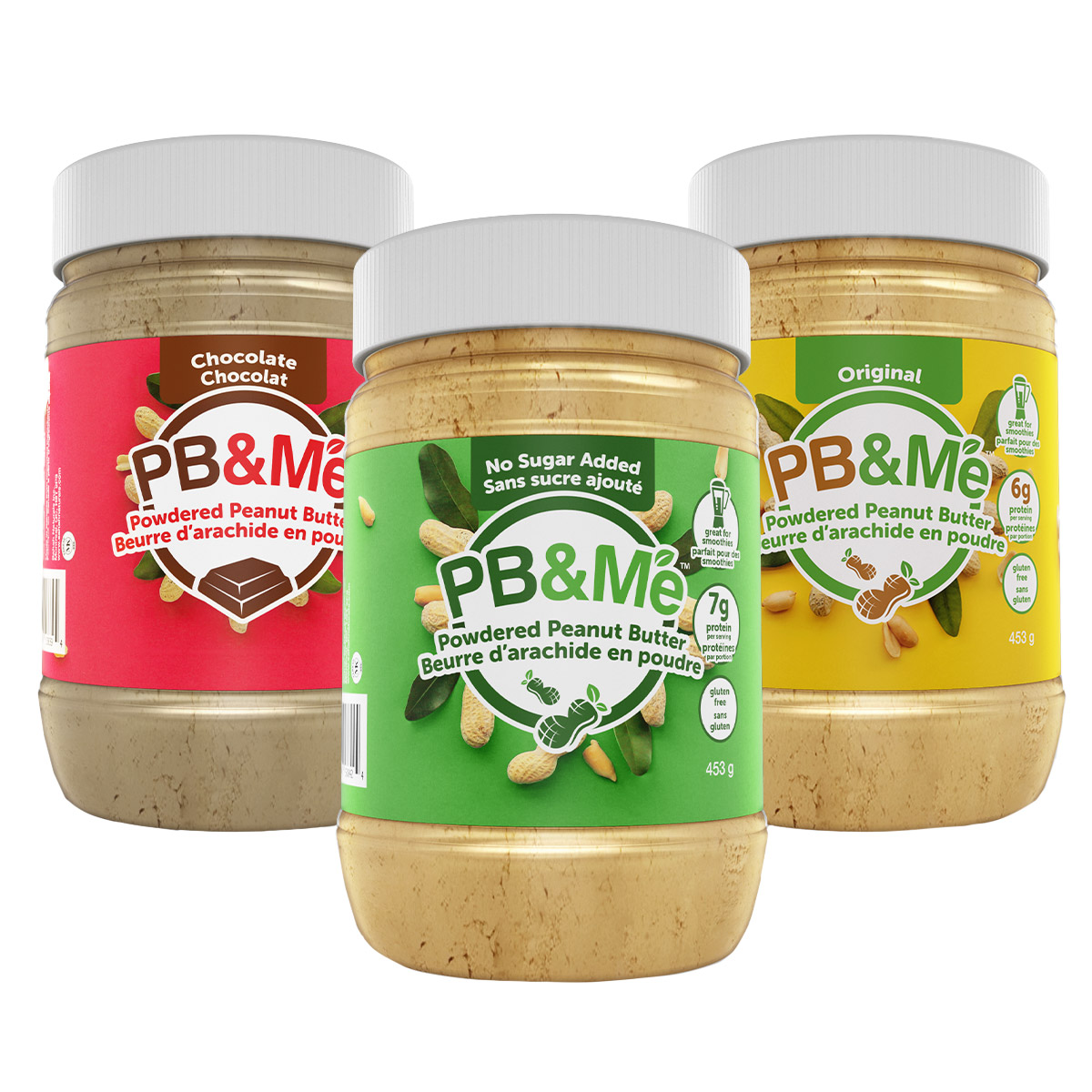 PB&Me Powdered Peanut Butter Variety Pack, 3 x 453 g