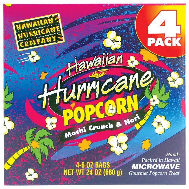 Hawaiian Hurricane Popcorn, Mochi Crunch & Nori, 6 oz, 4-count