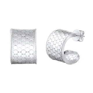 14kt White Gold J Hoop Earrings