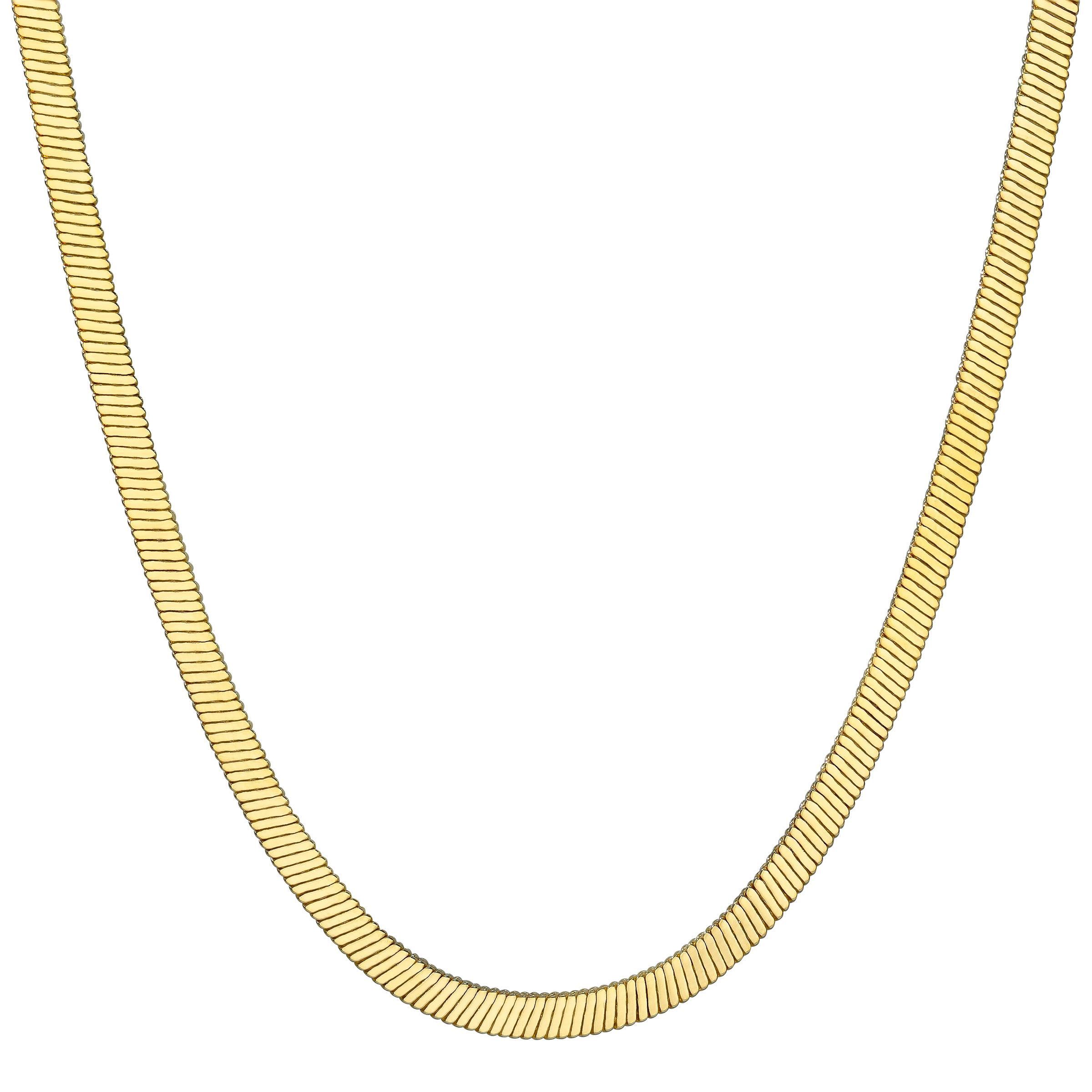 Diamond Cut Snake Chain Necklace in Yellow Gold