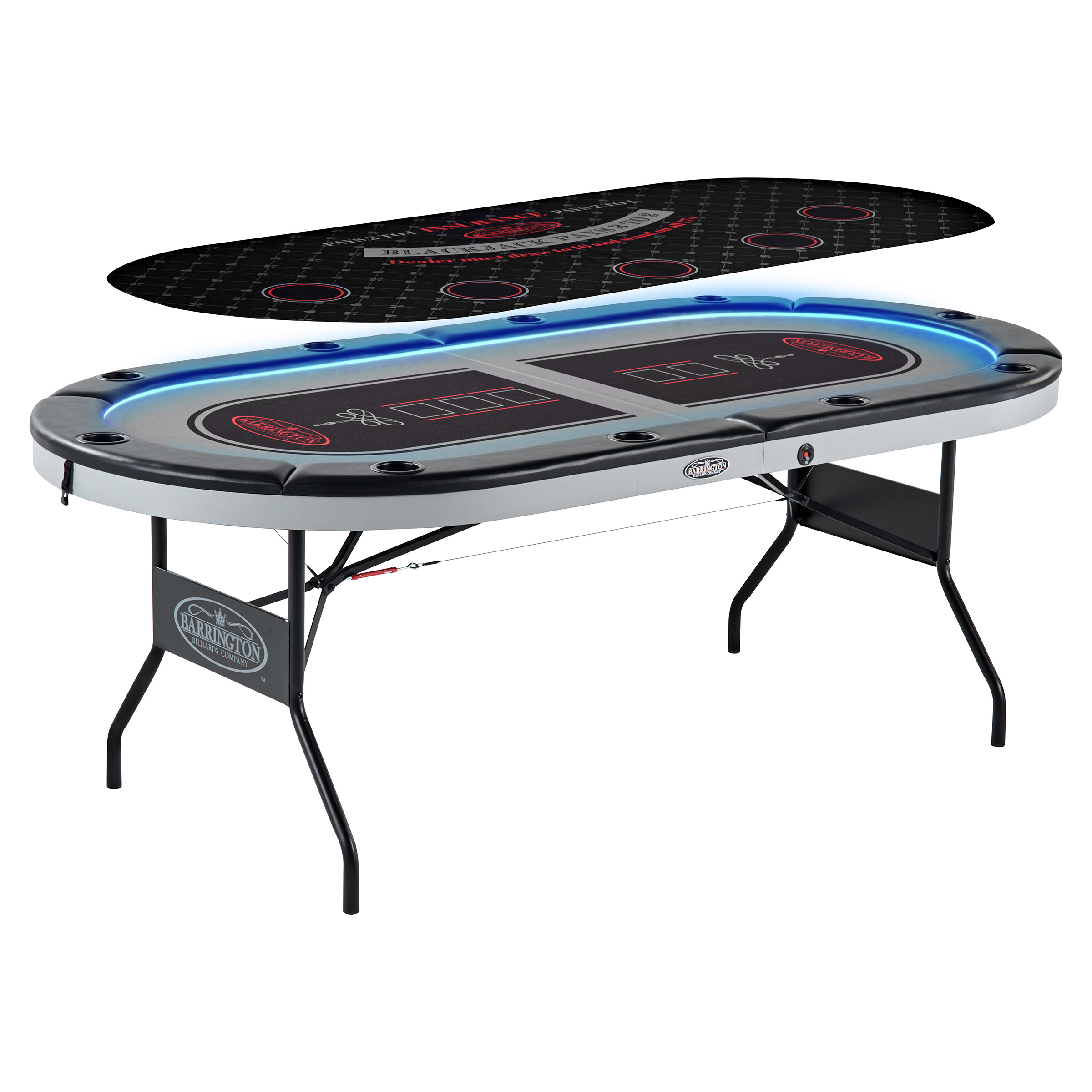 Barrington 10-player Poker Table with LED Lights