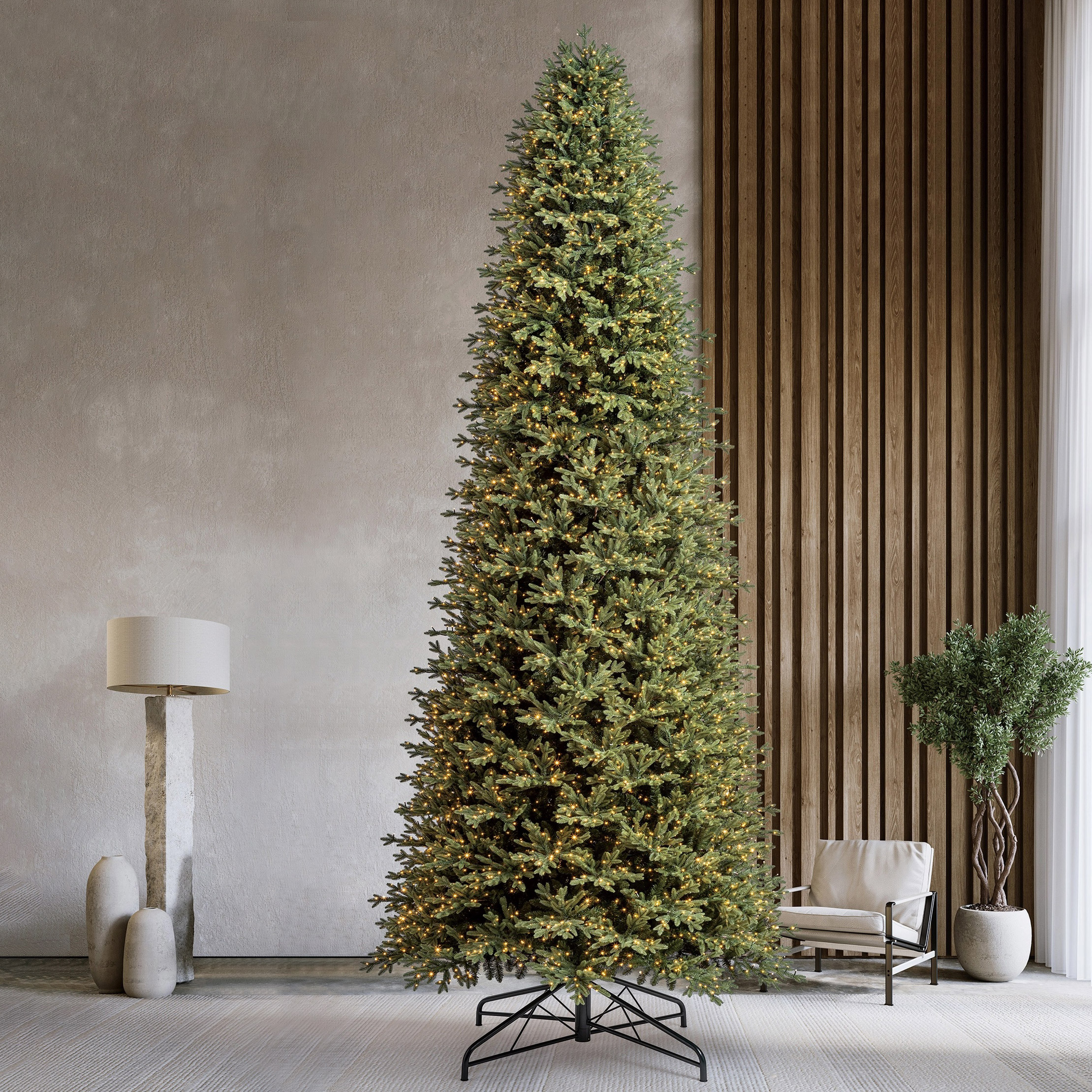 15 ft Pre-Lit Aspen Artificial Christmas Tree, 6,000 Color-Changing ...