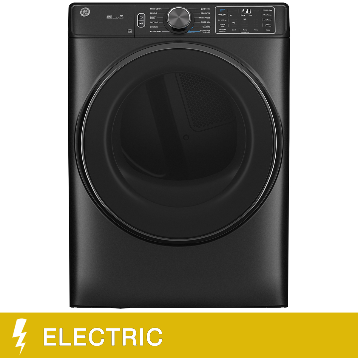 GE 7.8 cu ft. Carbon Graphite Electric Dryer with Steam Option