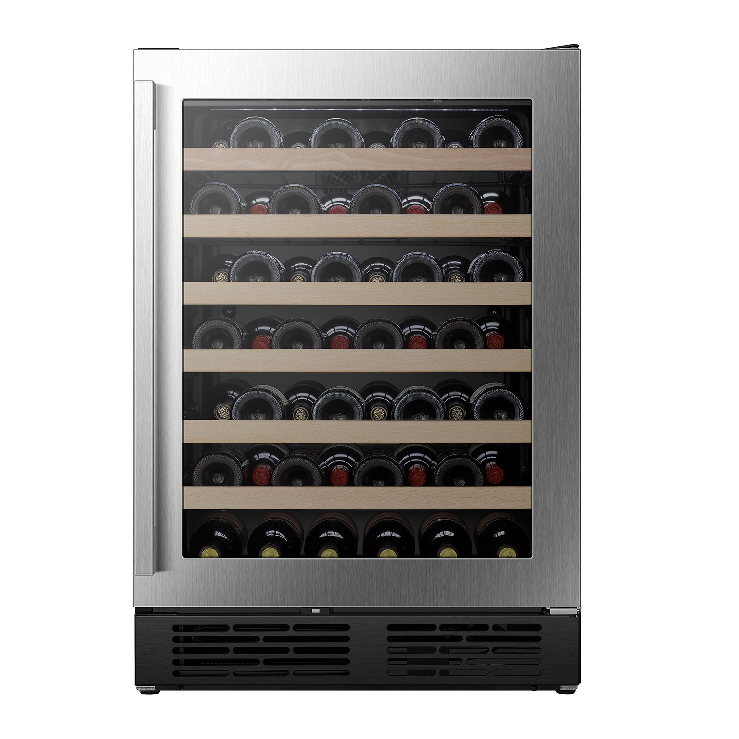 Hisense 23.4 in. 5.4 cu ft. 54 Bottle Stainless Steel Built-in or Freestanding Wine Cooler with Reversible Door and Wi-Fi Connectivity